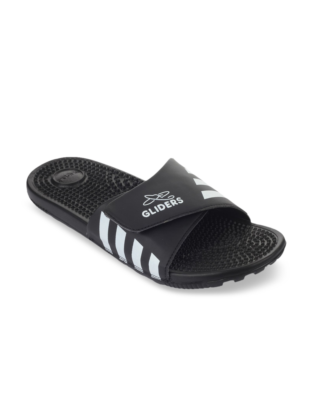 

Liberty Men Black & White Striped Sliders