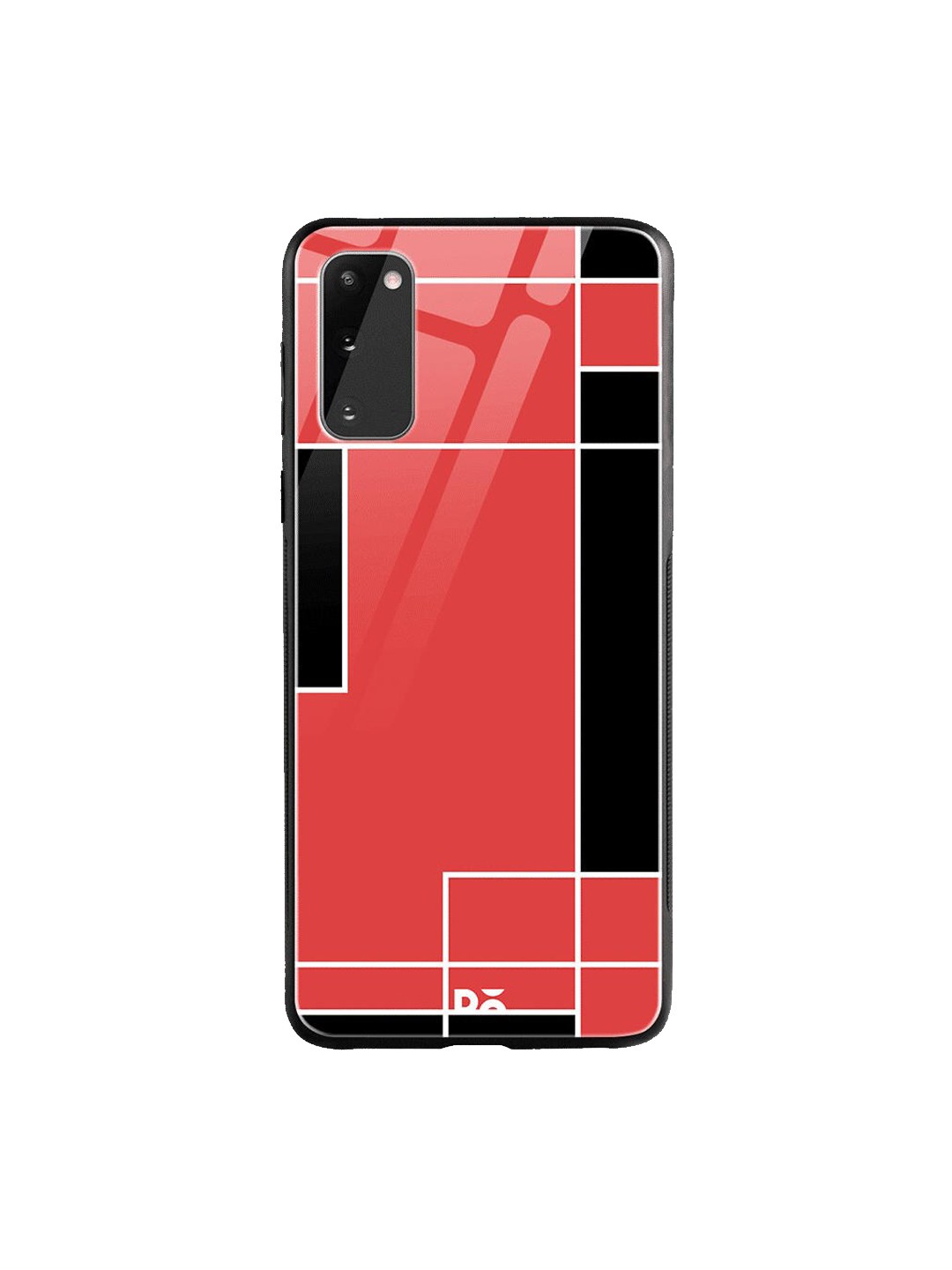 

DailyObjects Coral-Red & Black Coral Blocks Samsung Galaxy S20 Shock Absorbent Glass Case