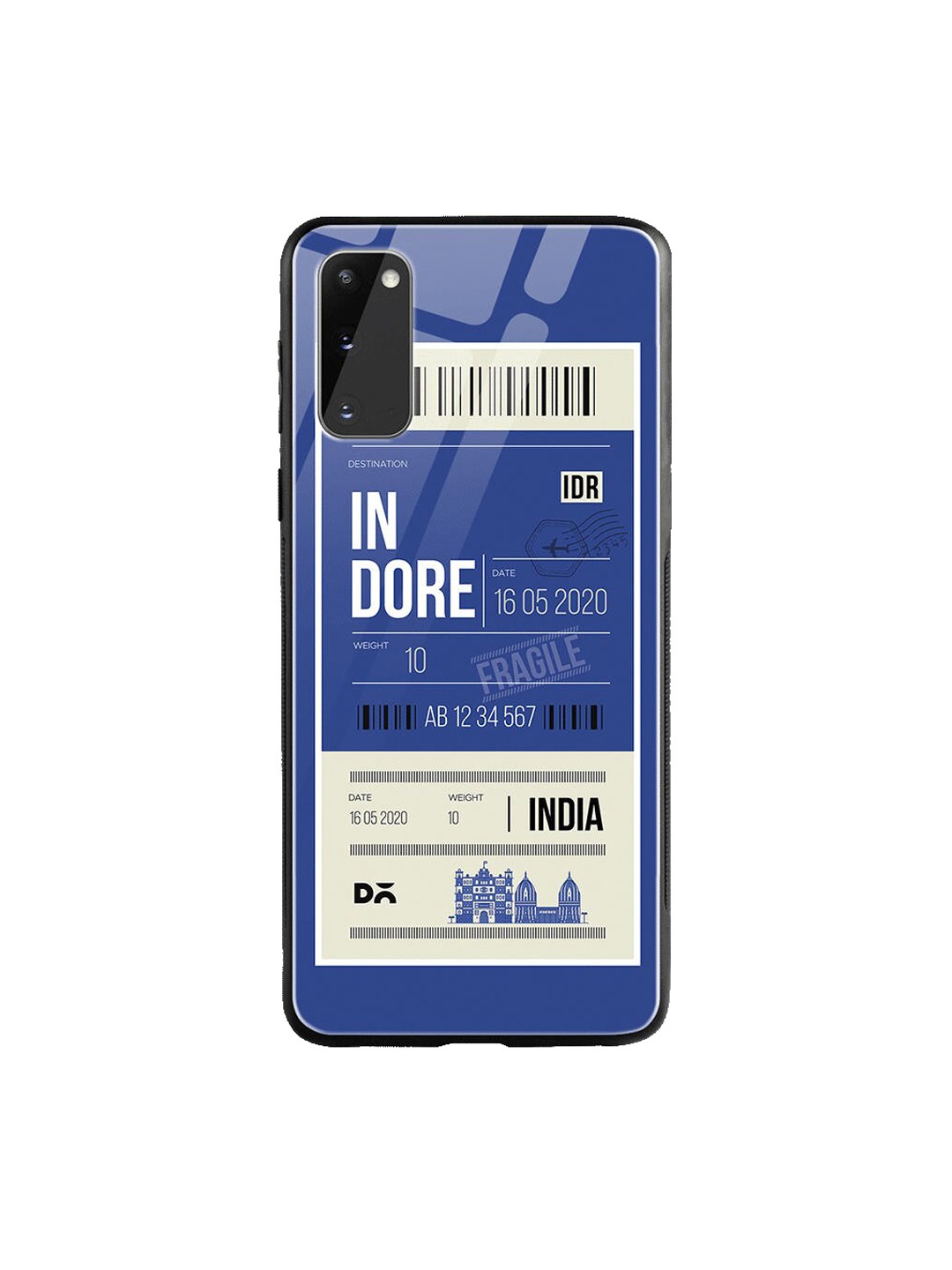 

DailyObjects Blue & White Printed Indore City Tag Samsung Galaxy S20 Shock Absorbent Glass Case Cover