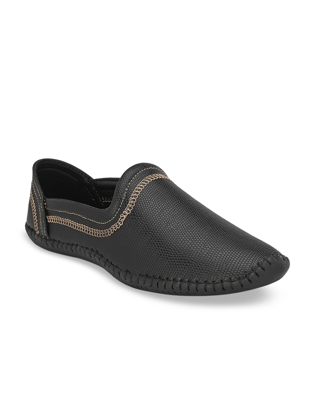 

Walkstyle By El Paso Men Black Woven Design Slip-On Sneakers