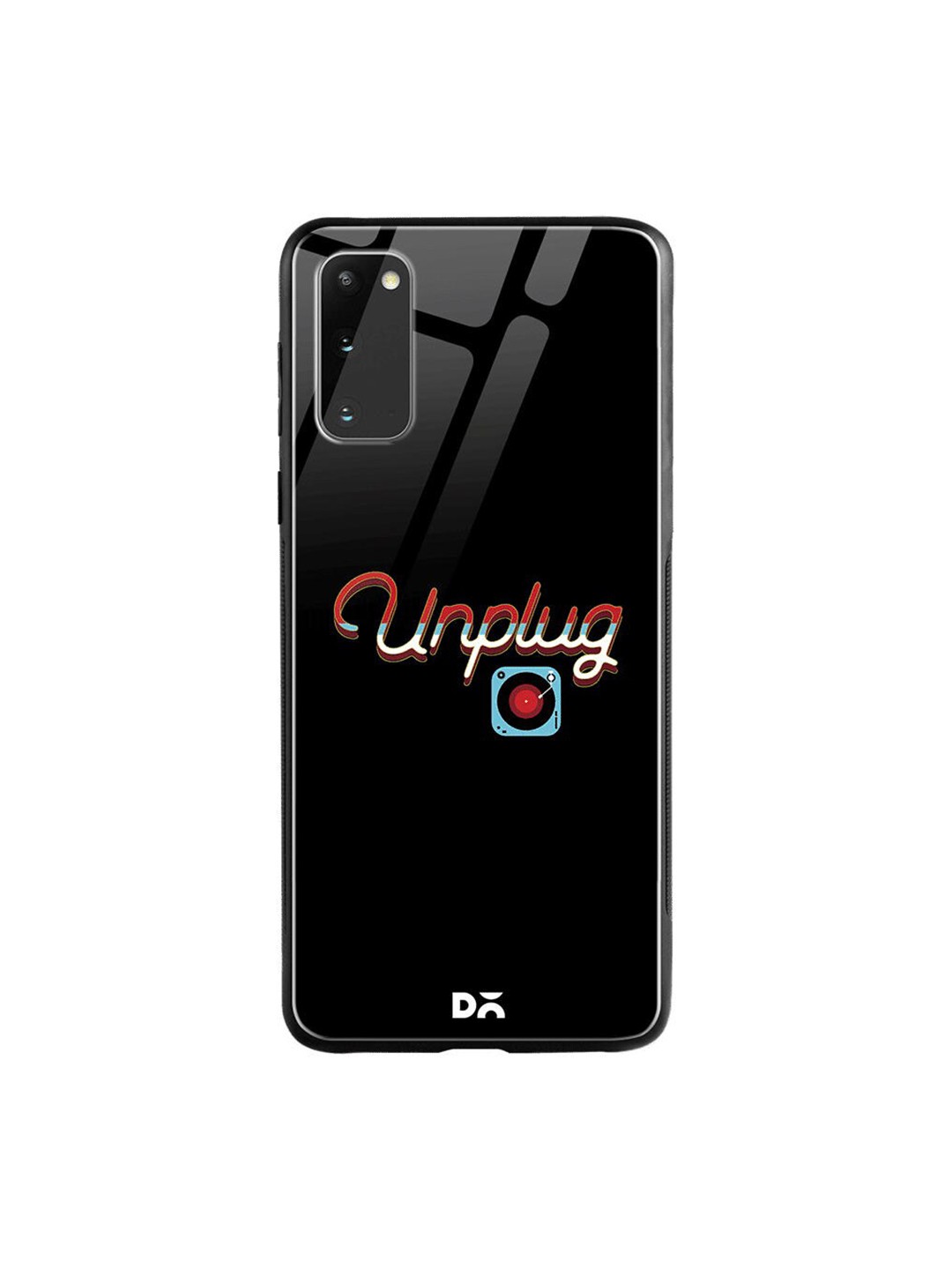 

DailyObjects Black & Red Unplug Tunes Samsung Galaxy S20 Shock Absorbent Glass Case