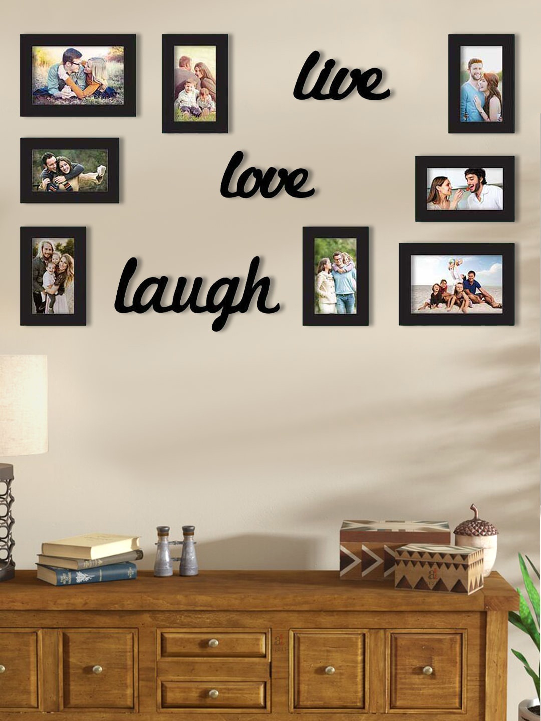 

Art Street Unisex Black Solid Set of 8 Individual Photo Frames