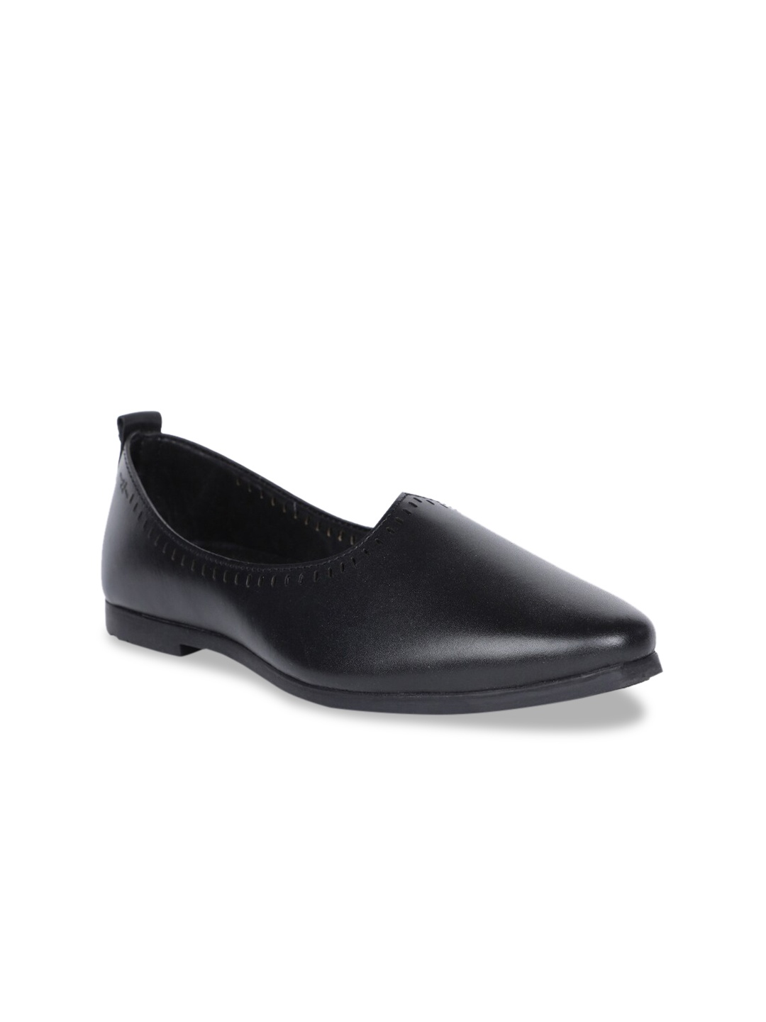 

Bata Men Black Solid Leather Loafers