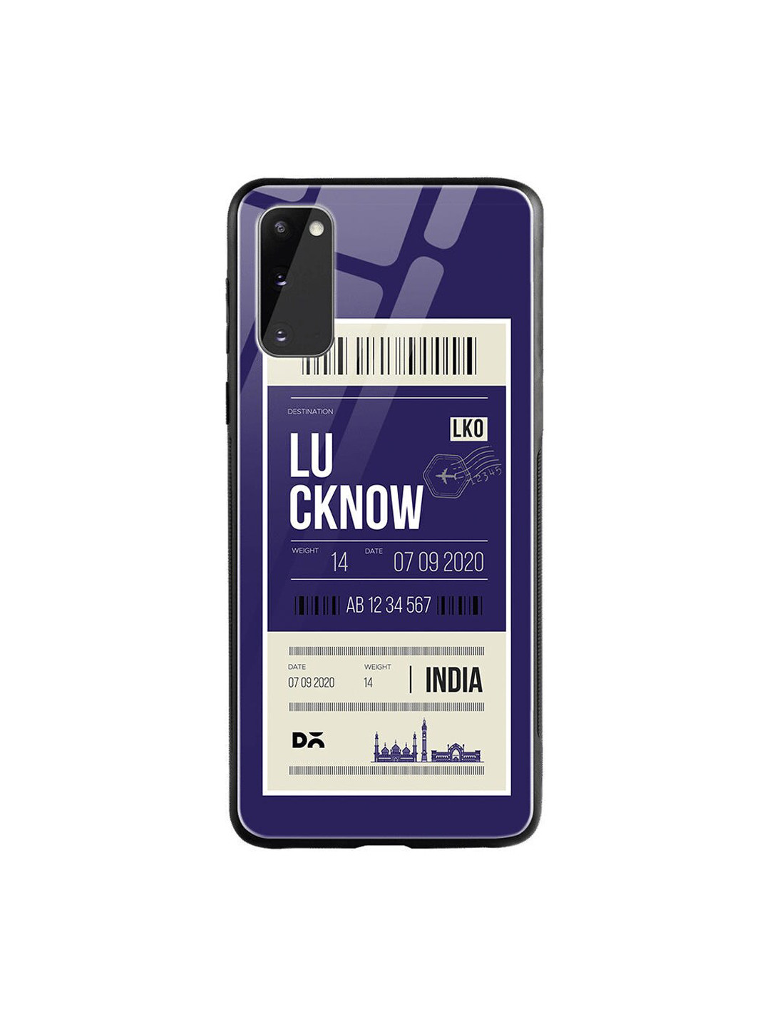 

DailyObjects Navy Blue & White Lucknow City Tag Samsung Galaxy S20 Shock Absorbent Glass Case