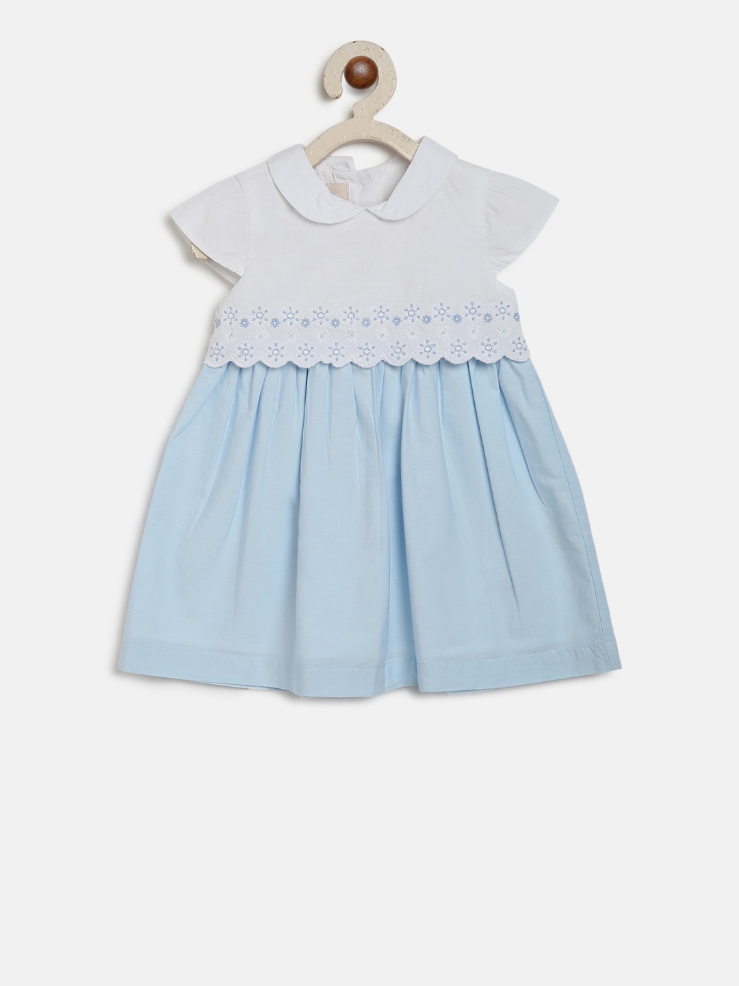 

Chicco Girls Blue & White Colourblocked A-Line Dress