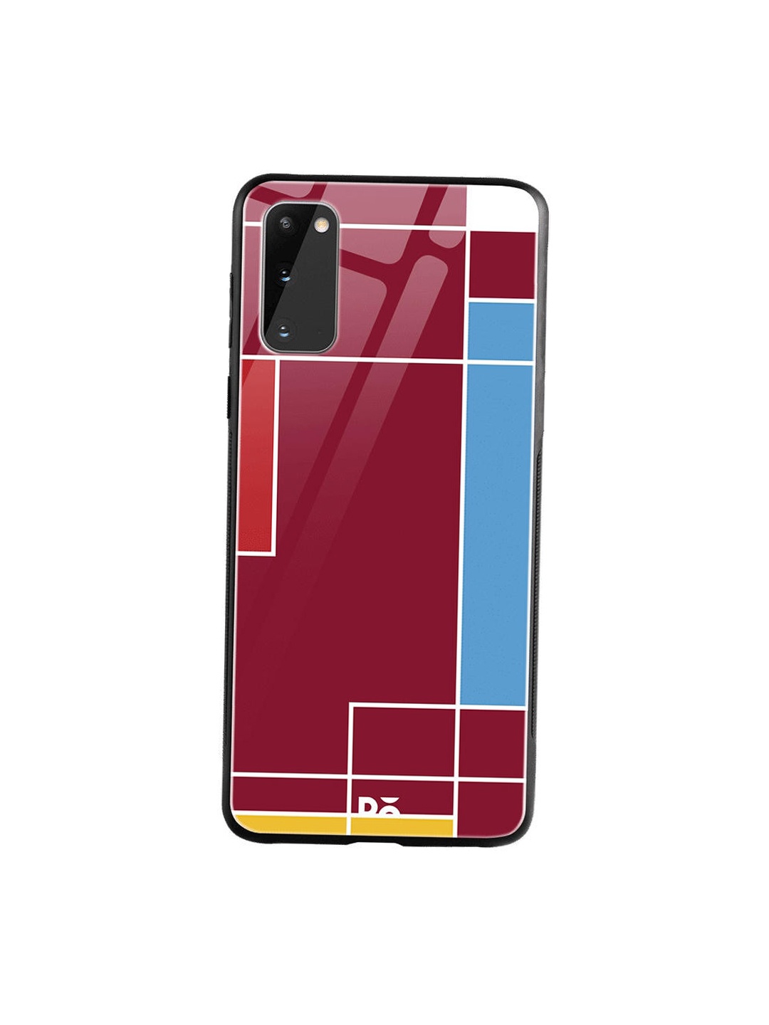DailyObjects Red & Blue Brick Blocks Samsung Galaxy S20 Shock Absorbent Glass Case