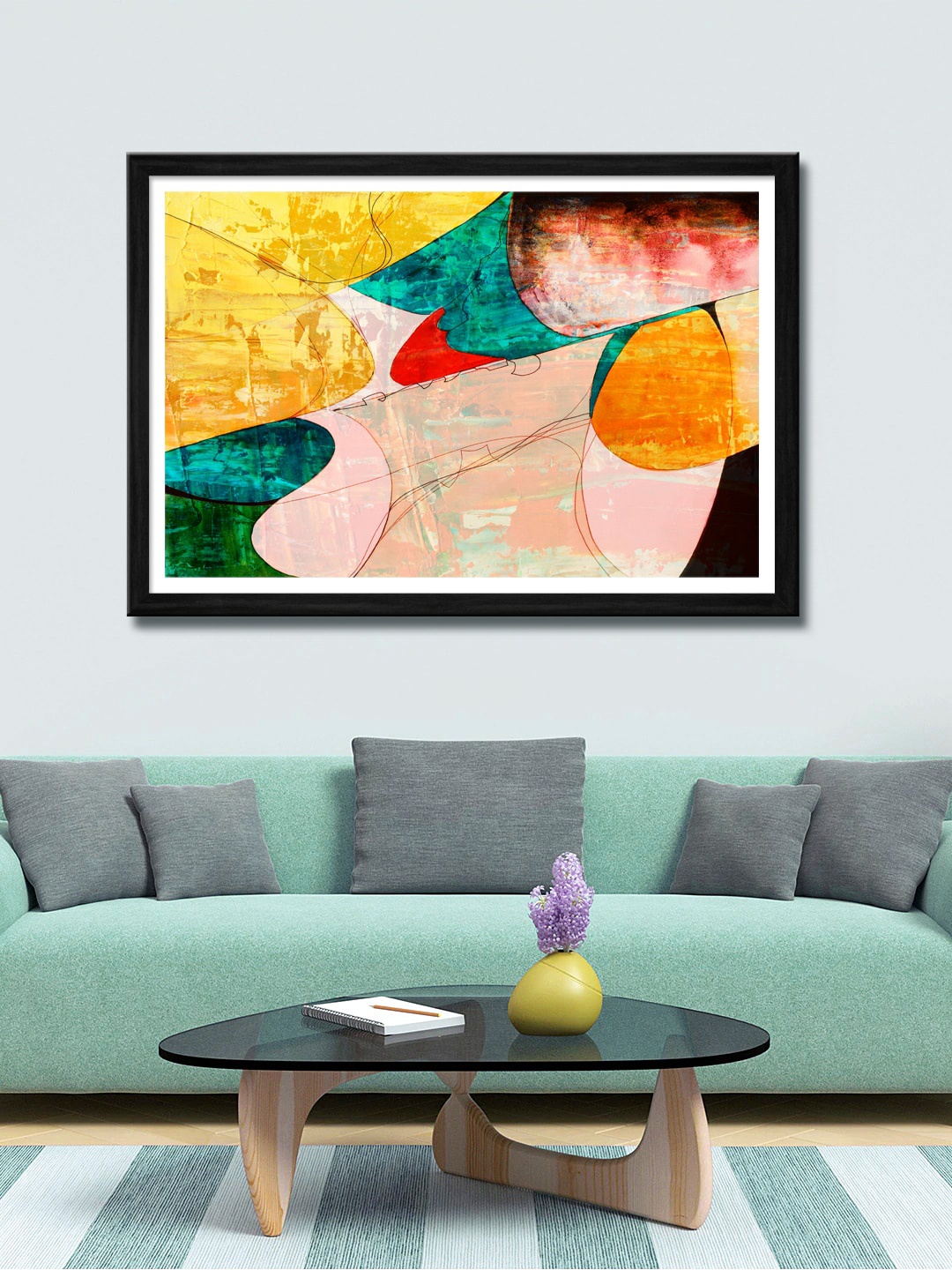 

999Store Multicoloured Abstract Canvas Painting Wall Art, Multi