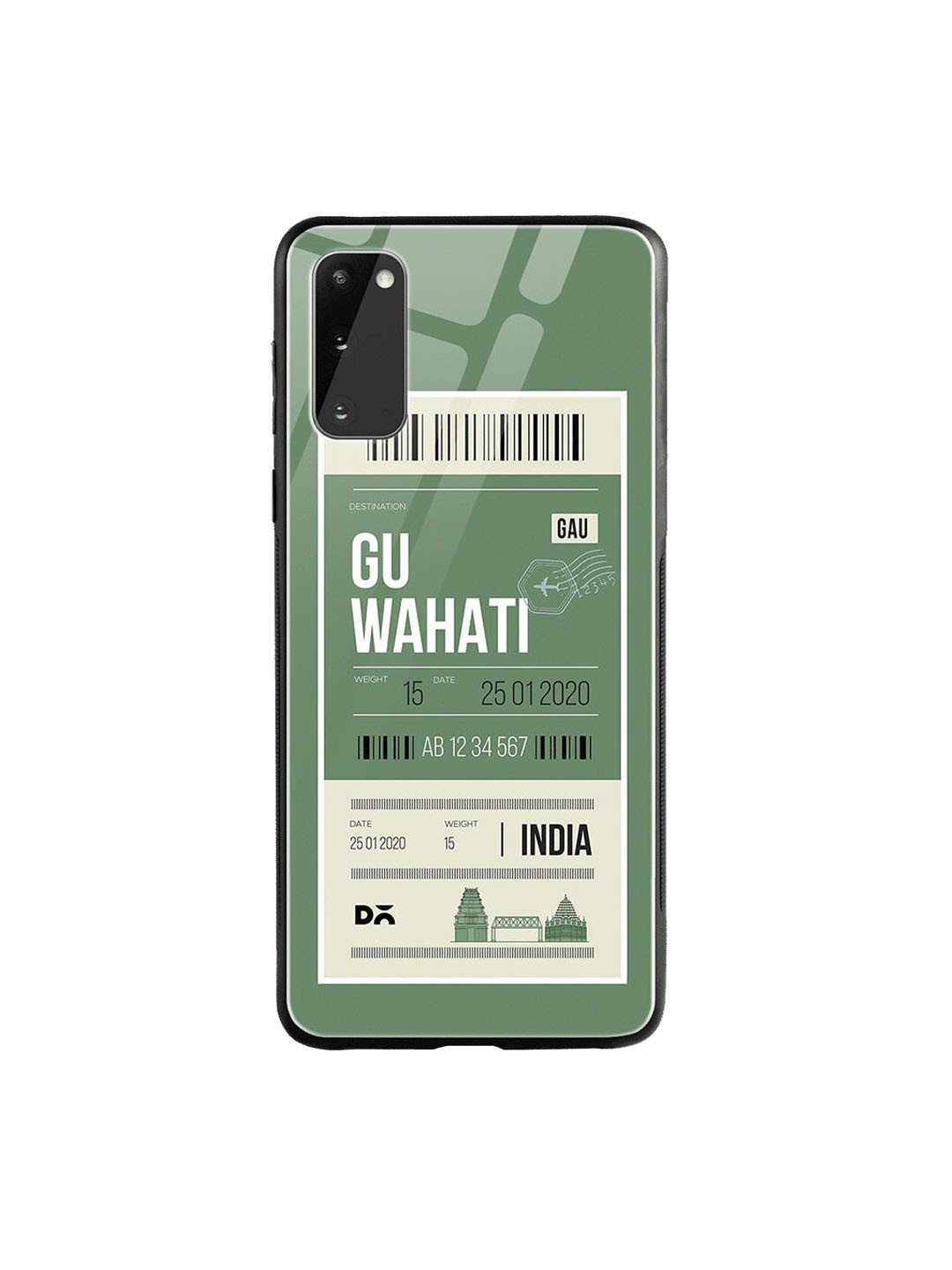 

DailyObjects Green & White Guwahati City Tag Samsung Galaxy S20 Shock Absorbent Glass Case
