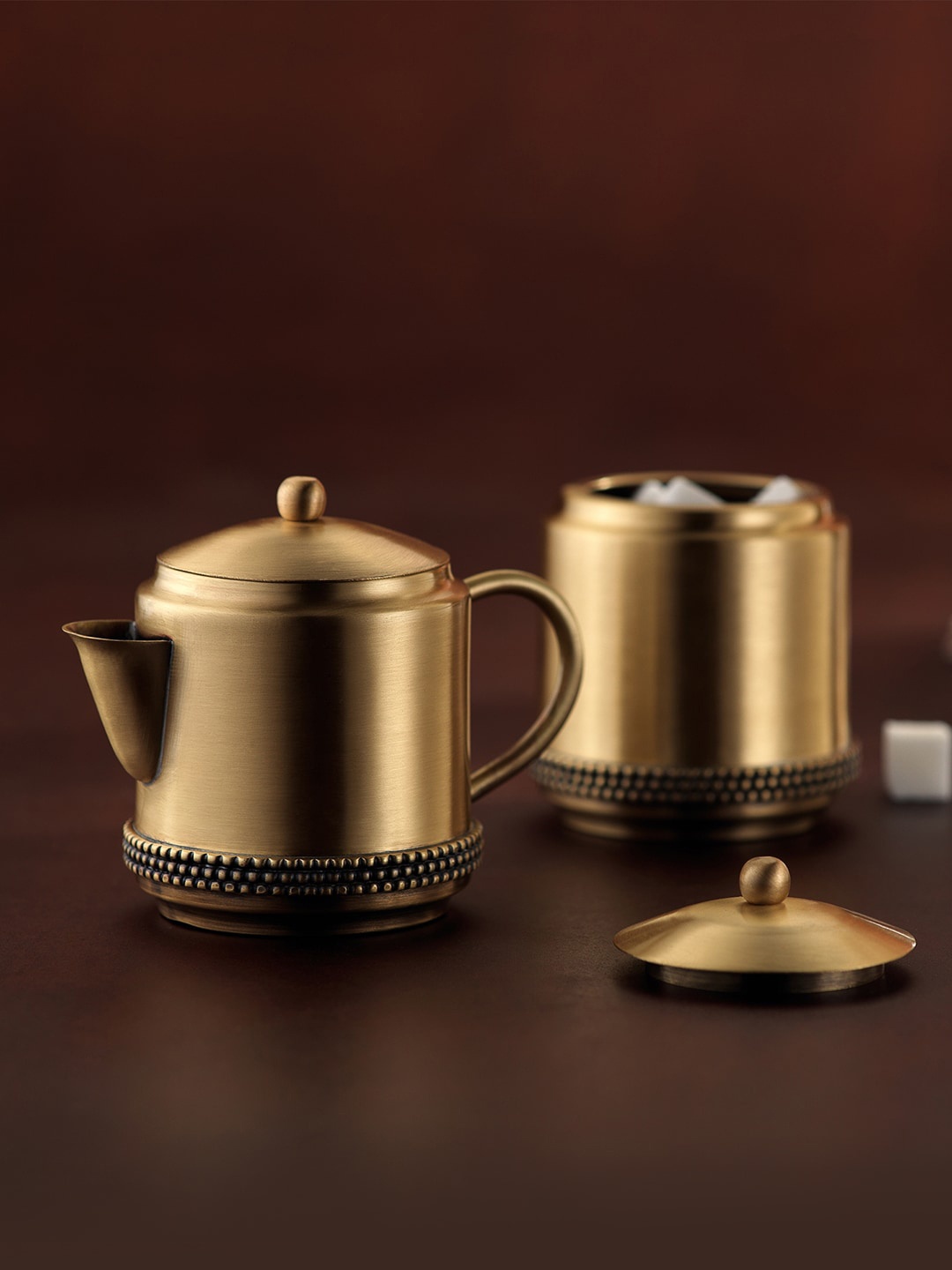 

ellementry Gold-Toned Milk & Sugar Kettle Set