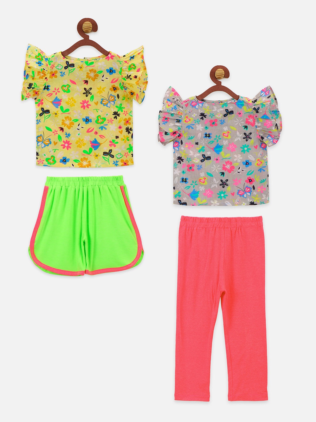 

LilPicks Girls Pack Of 2 Printed Clothing Set, Yellow