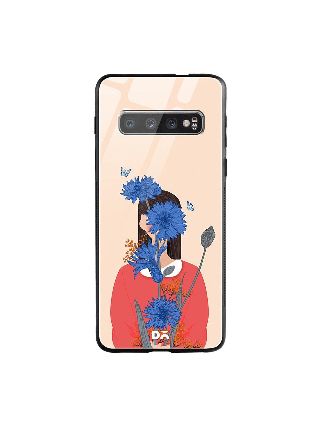 

DailyObjects Cream-Coloured & Red Cornflower Blue Blooms Samsung Galaxy S10 Shock Absorbent Glass Case