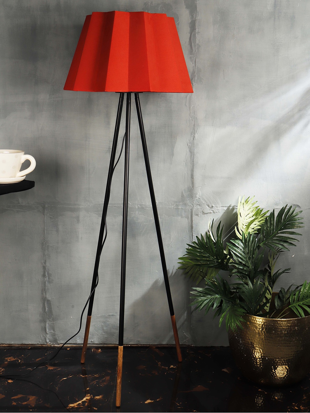 Grated Ginger Orange Solid Tripod Lamp