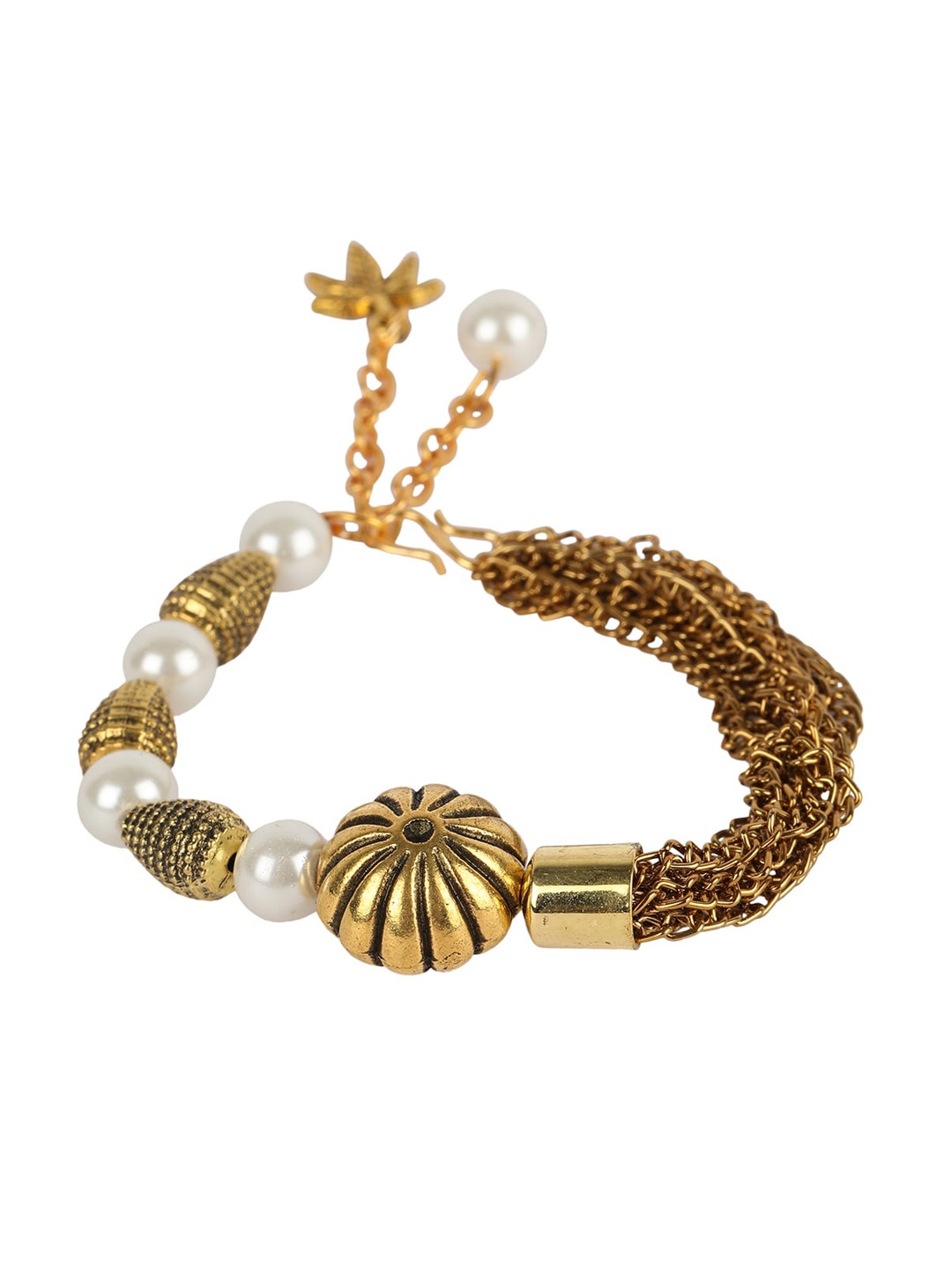 

ANIKAS CREATION Gold-Plated Antique Link Bracelet
