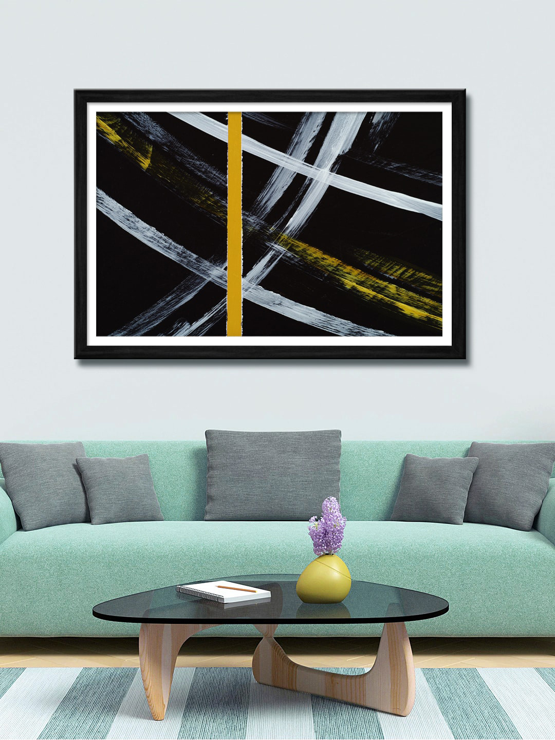 

999Store Black & White Abstract Canvas Painting Wall Art