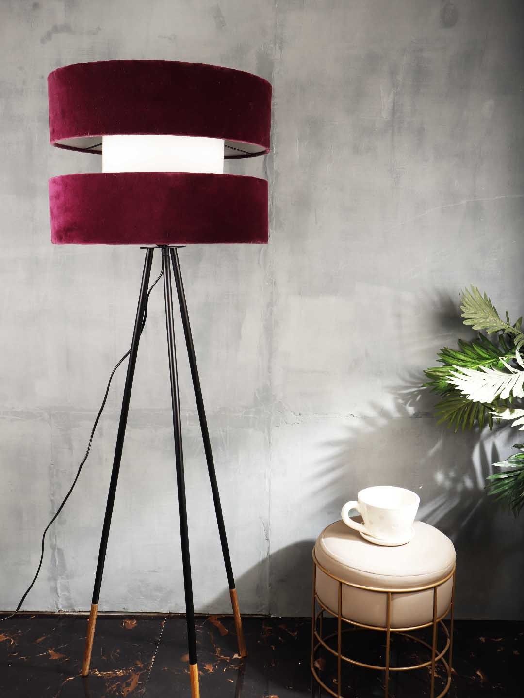 

Grated Ginger Purple Self Design Handcrafted Tripod Lamp