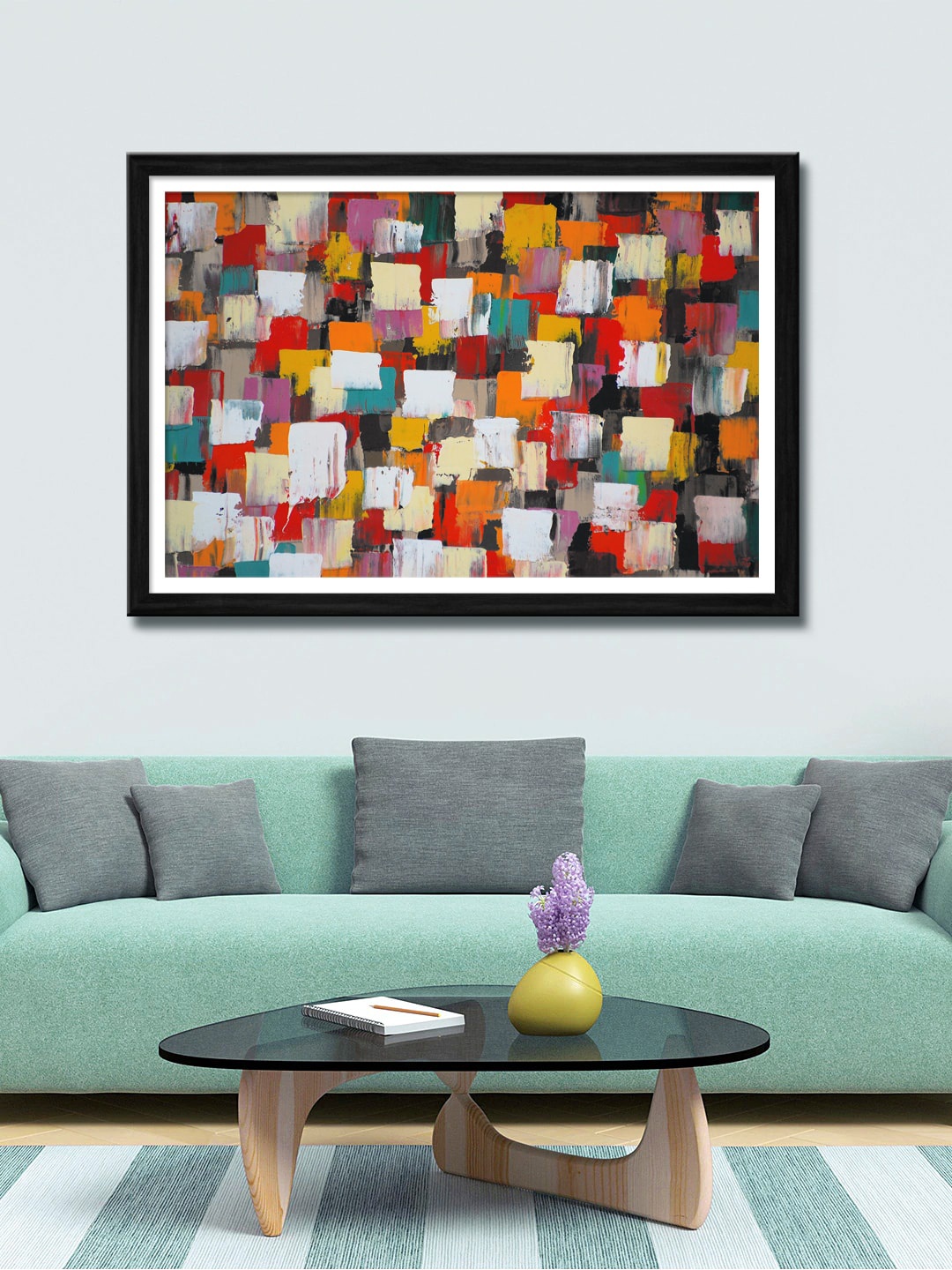 

999Store Multicoloured Abstract Canvas Painting Wall Art, Multi