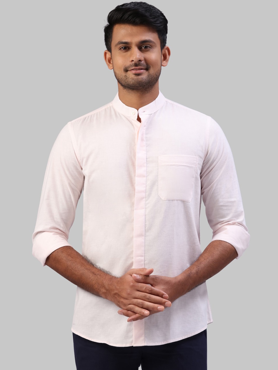 

Raymond Men Pink Regular Fit Solid Casual Shirt