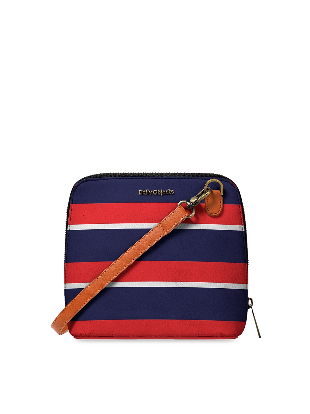 

DailyObjects Navy Blue & Red Striped Sling Bag