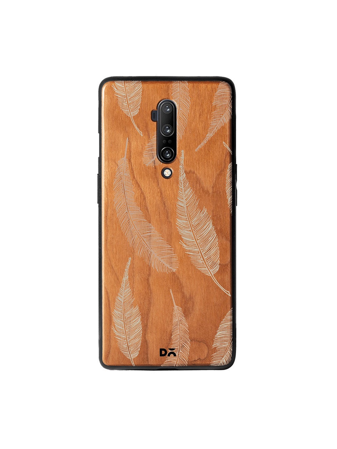 

DailyObjects Brown & White Feathers Wooden OnePlus 7T Pro Case