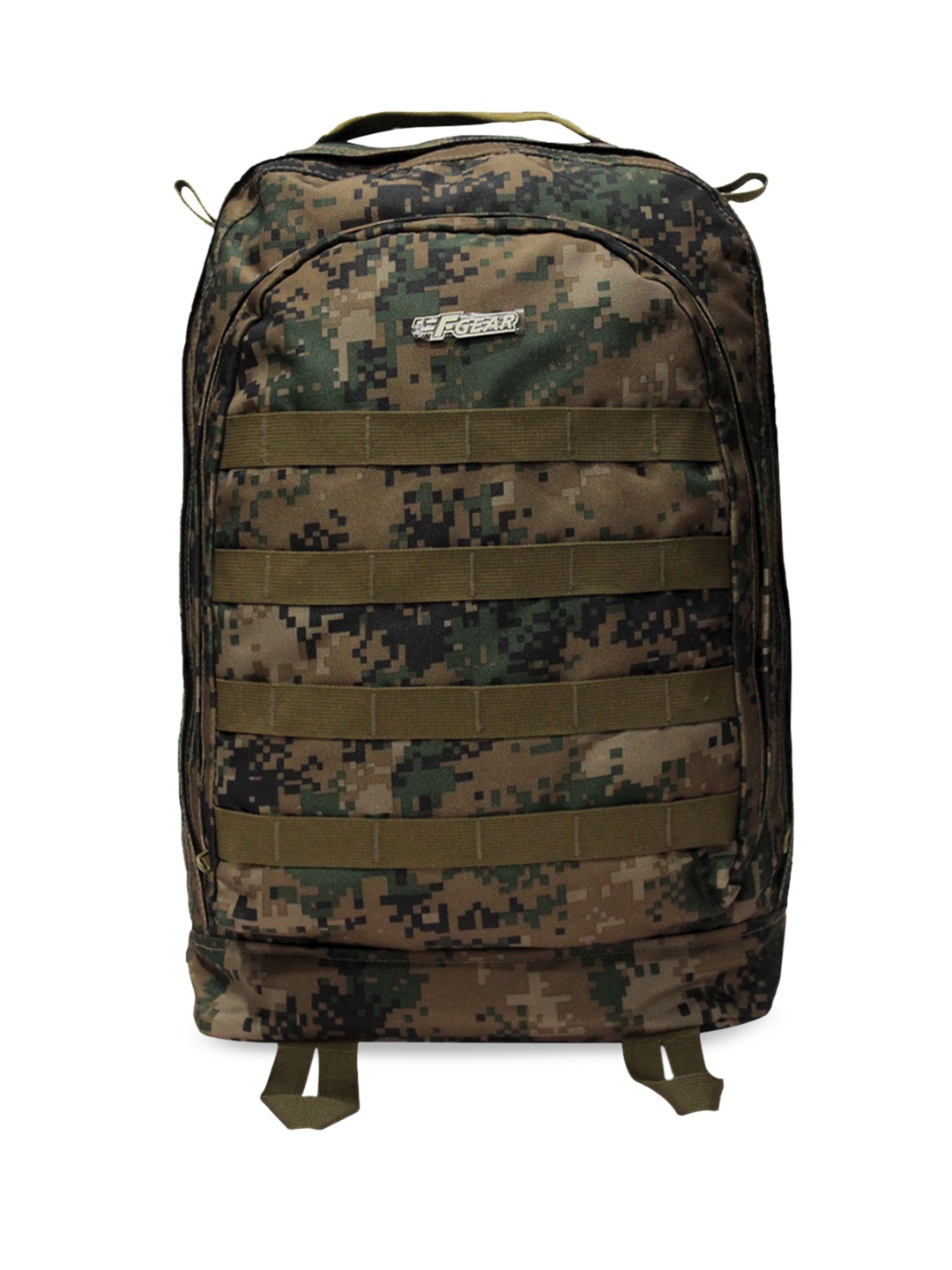 

F Gear Unisex Olive Green & Brown Camouflage Backpack