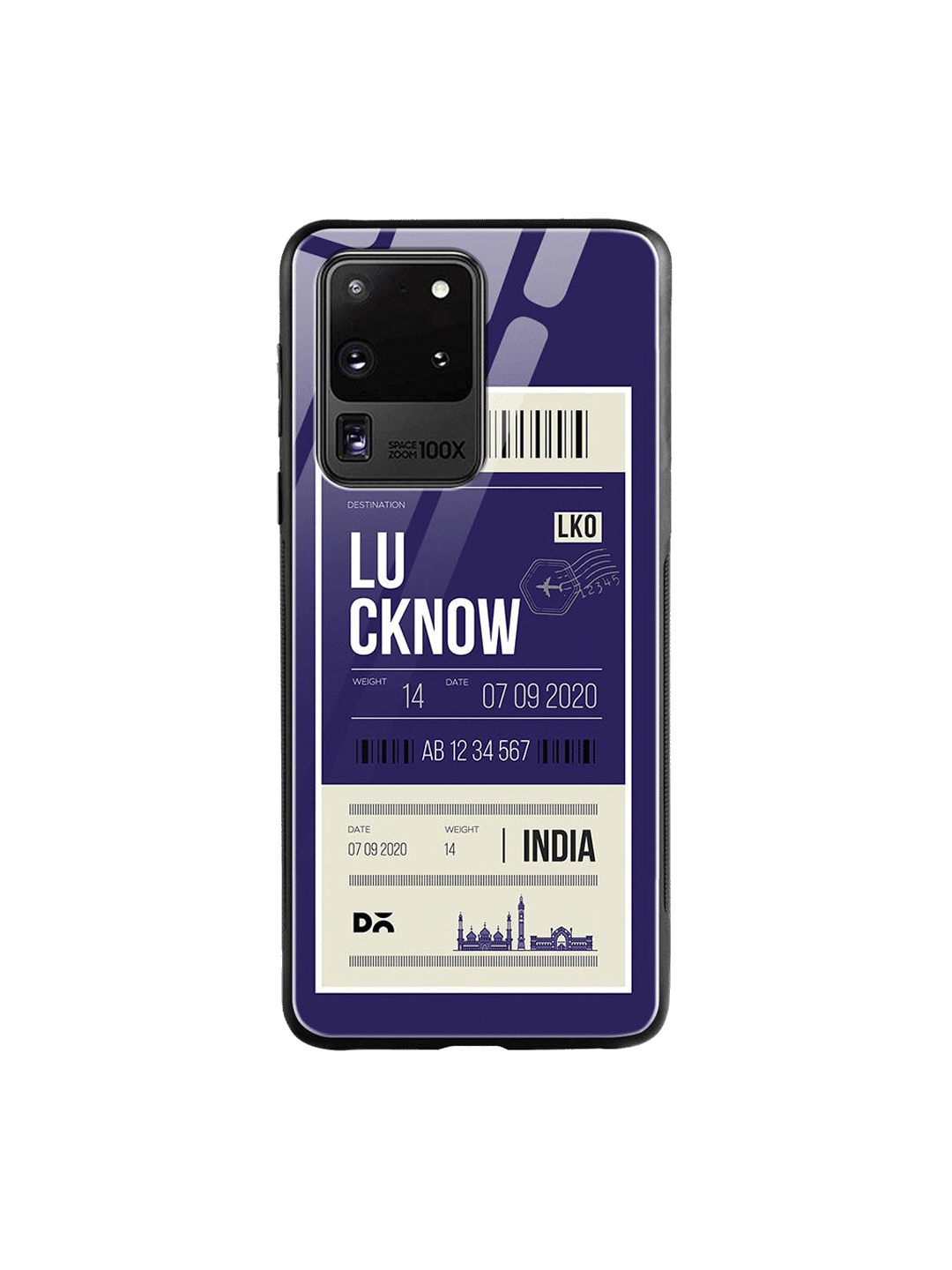 

DailyObjects Navy Blue & White Lucknow City Tag Samsung Galaxy S20 Ultra Shock Absorbent Glass Case