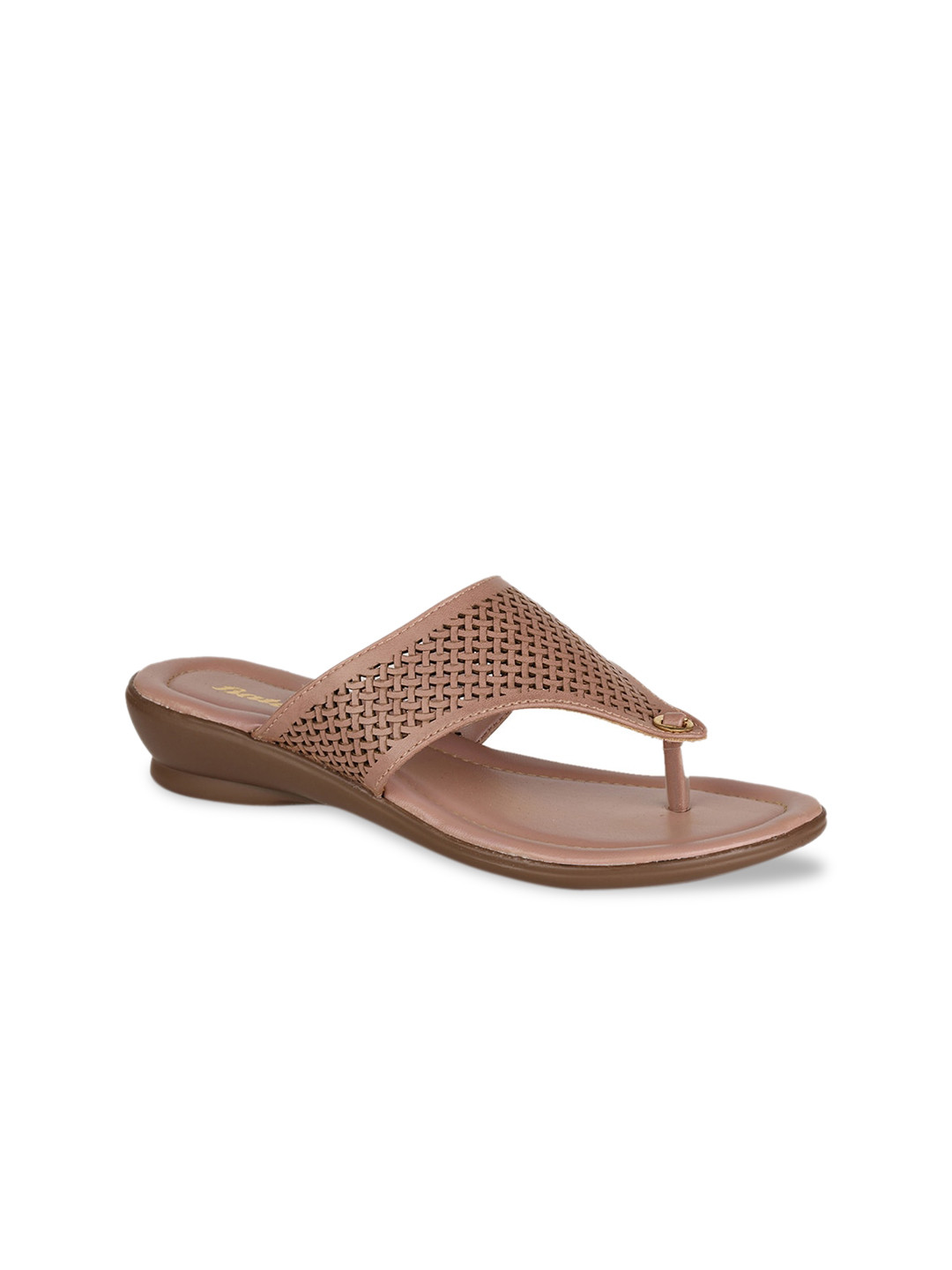 

Bata Women Pink Woven Design Open Toe Flats