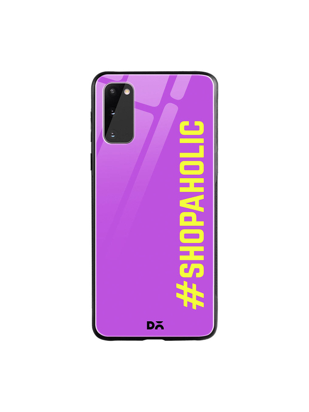 

DailyObjects Purple & Yellow Shopaholic Samsung Galaxy S20 Shock Absorbent Glass Case