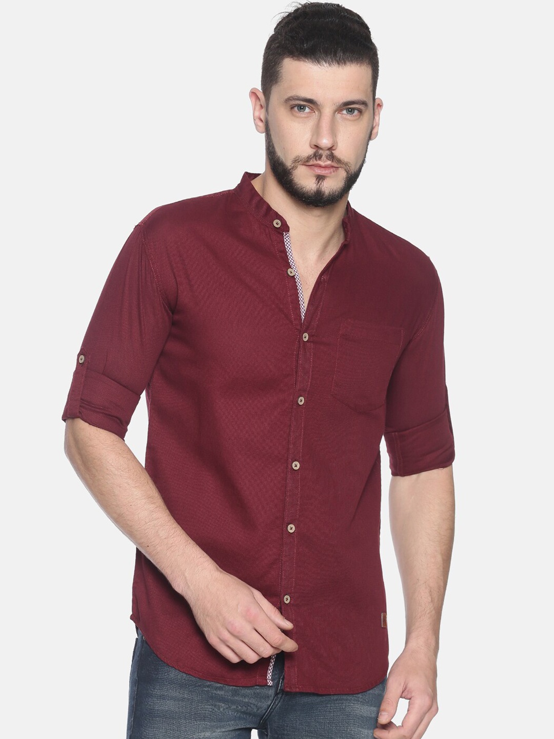 

Campus Sutra Men Maroon Classic Regular Fit Solid Casual Shirt