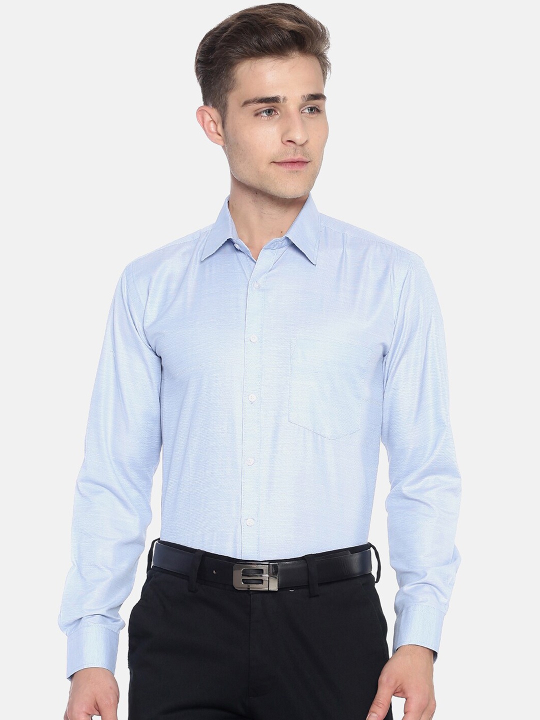 

Instafab Men Blue Classic Regular Fit Solid Formal Shirt