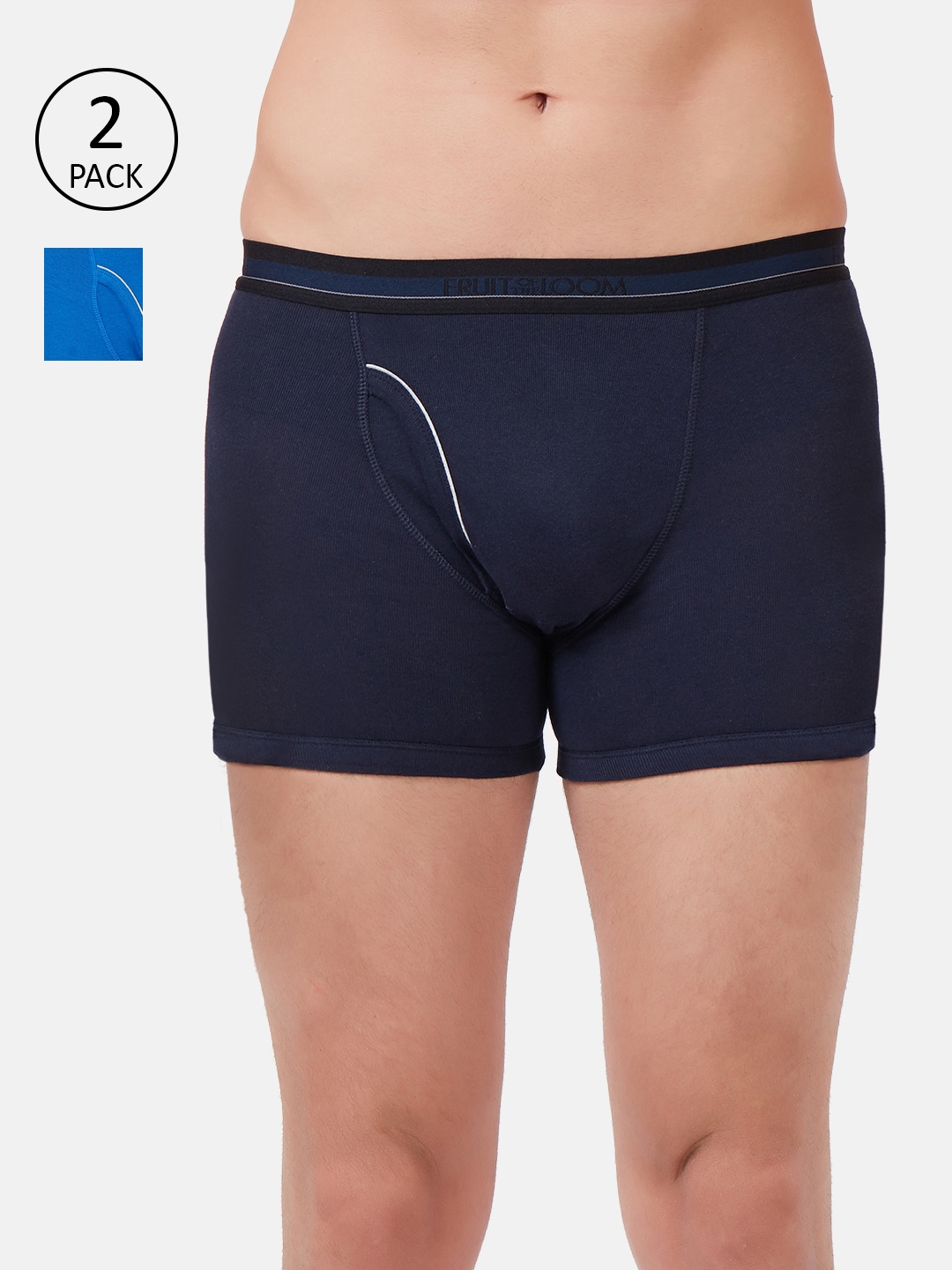 

Fruit of the loom Men Pack Of 2 Solid Trunks MBB02-2P-A1S5, Blue