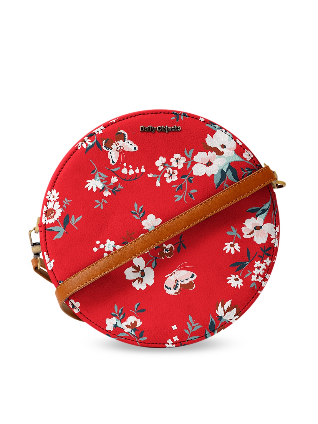 

DailyObjects Red & White Floral Printed Sling Bag