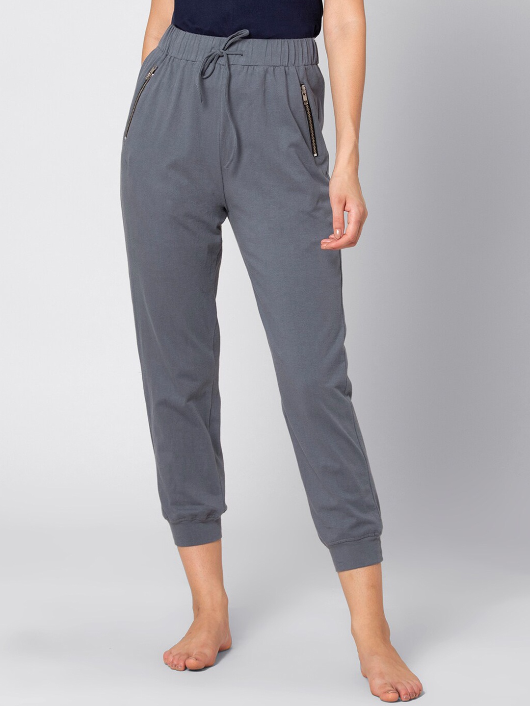

FabAlley Women Grey Solid Lounge Pants