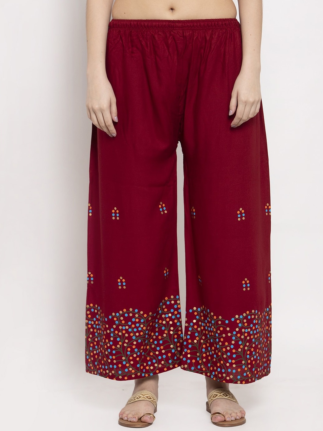 

Clora Creation Women Maroon Printed Wide Leg Palazzos