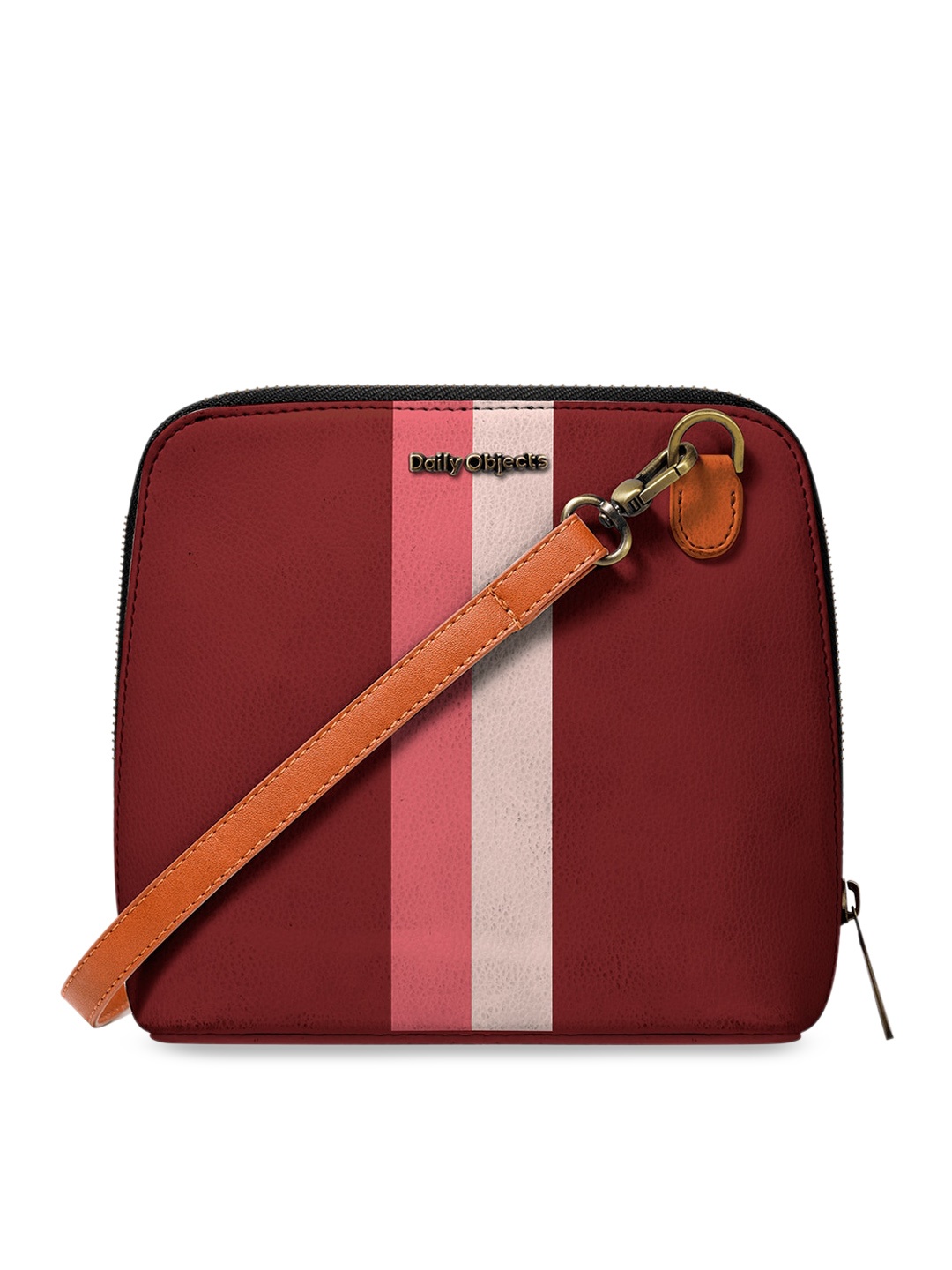

DailyObjects Brown & Pink Striped Sling Bag