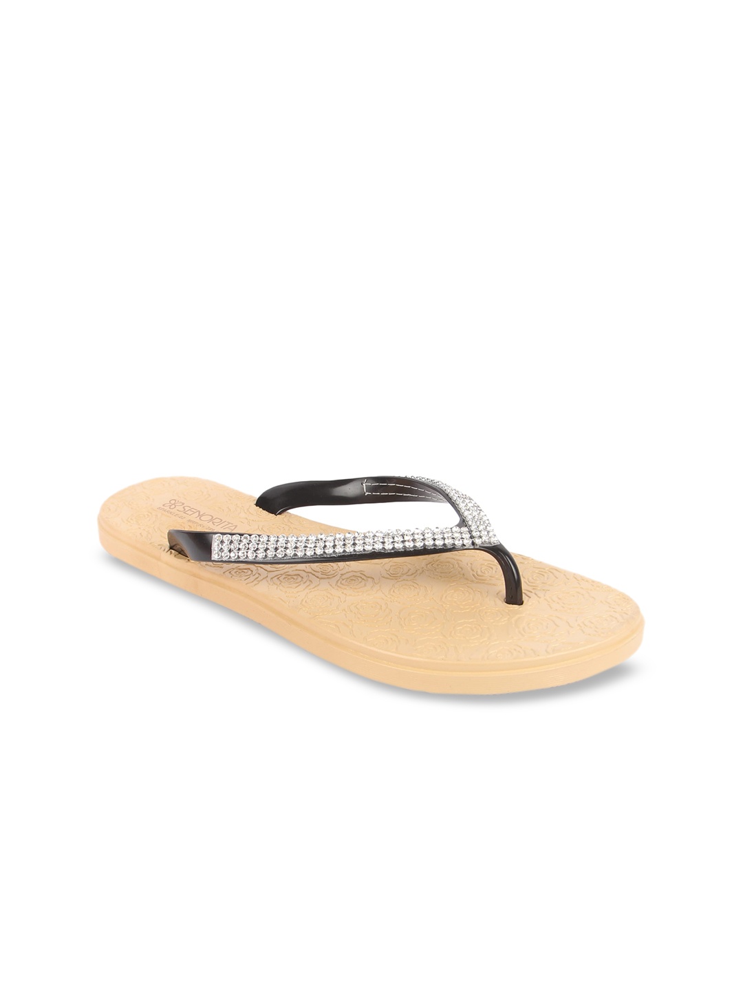 

Liberty Women Black Embellished Thong Flip-Flops