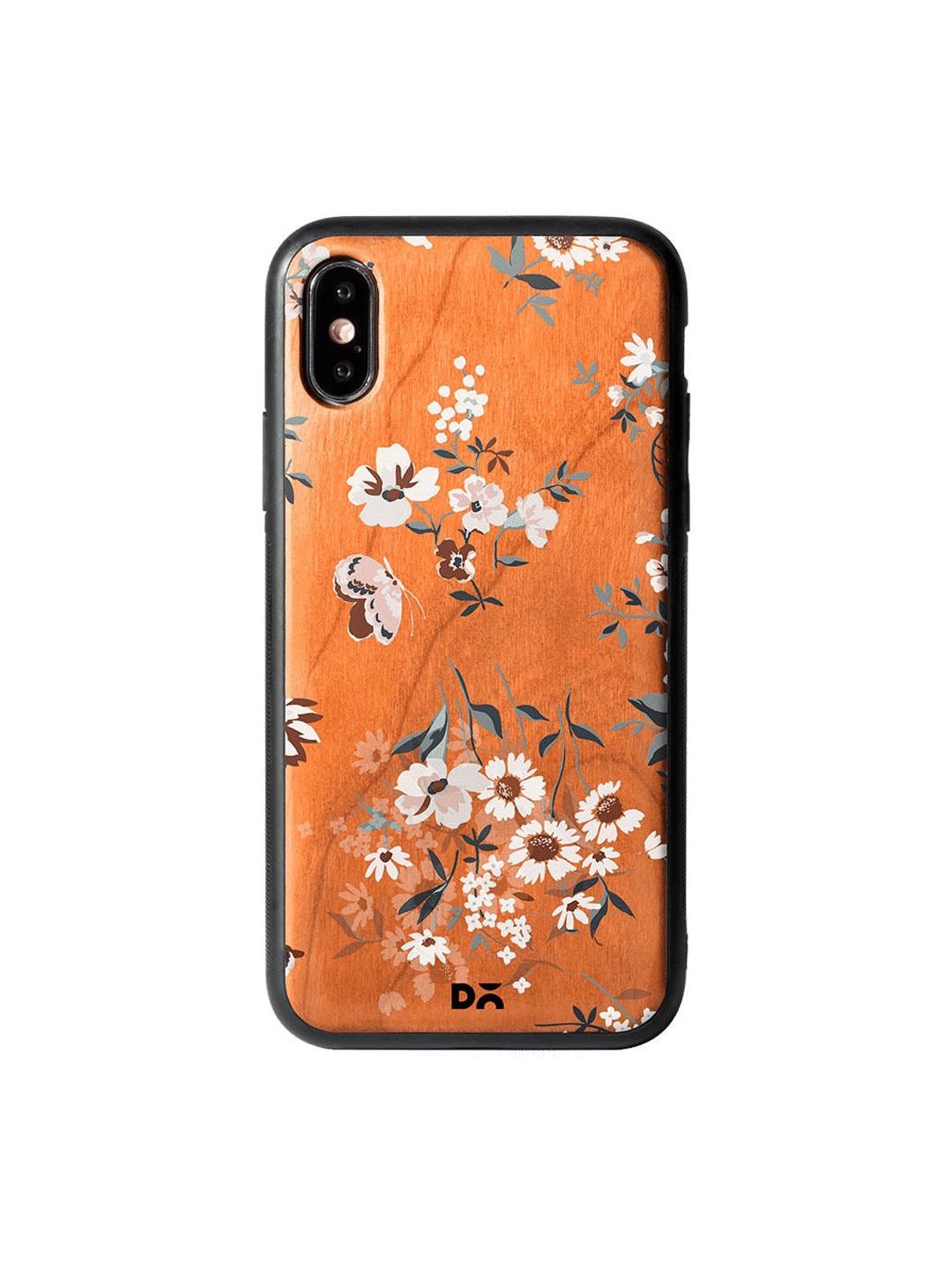 DailyObjects Brown & White Little Blooms Wooden iPhone XS Max Case