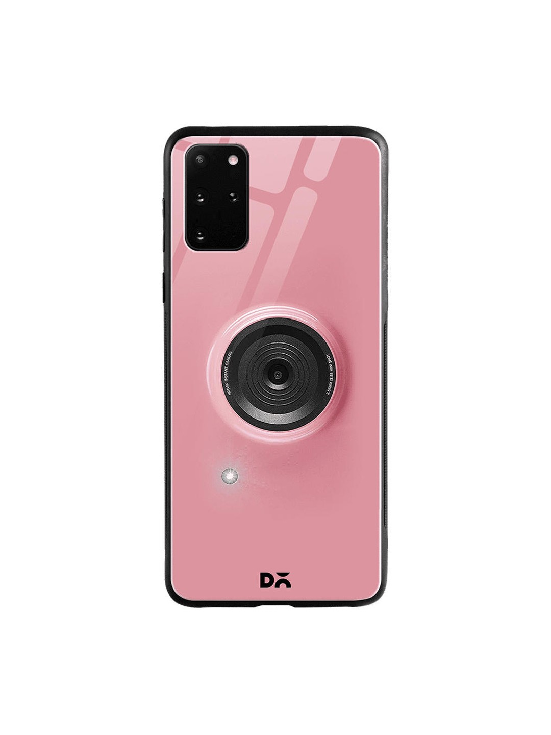 

DailyObjects Pink & Black Kodak Camera Samsung Galaxy S20 Plus Shock Absorbent Glass Case