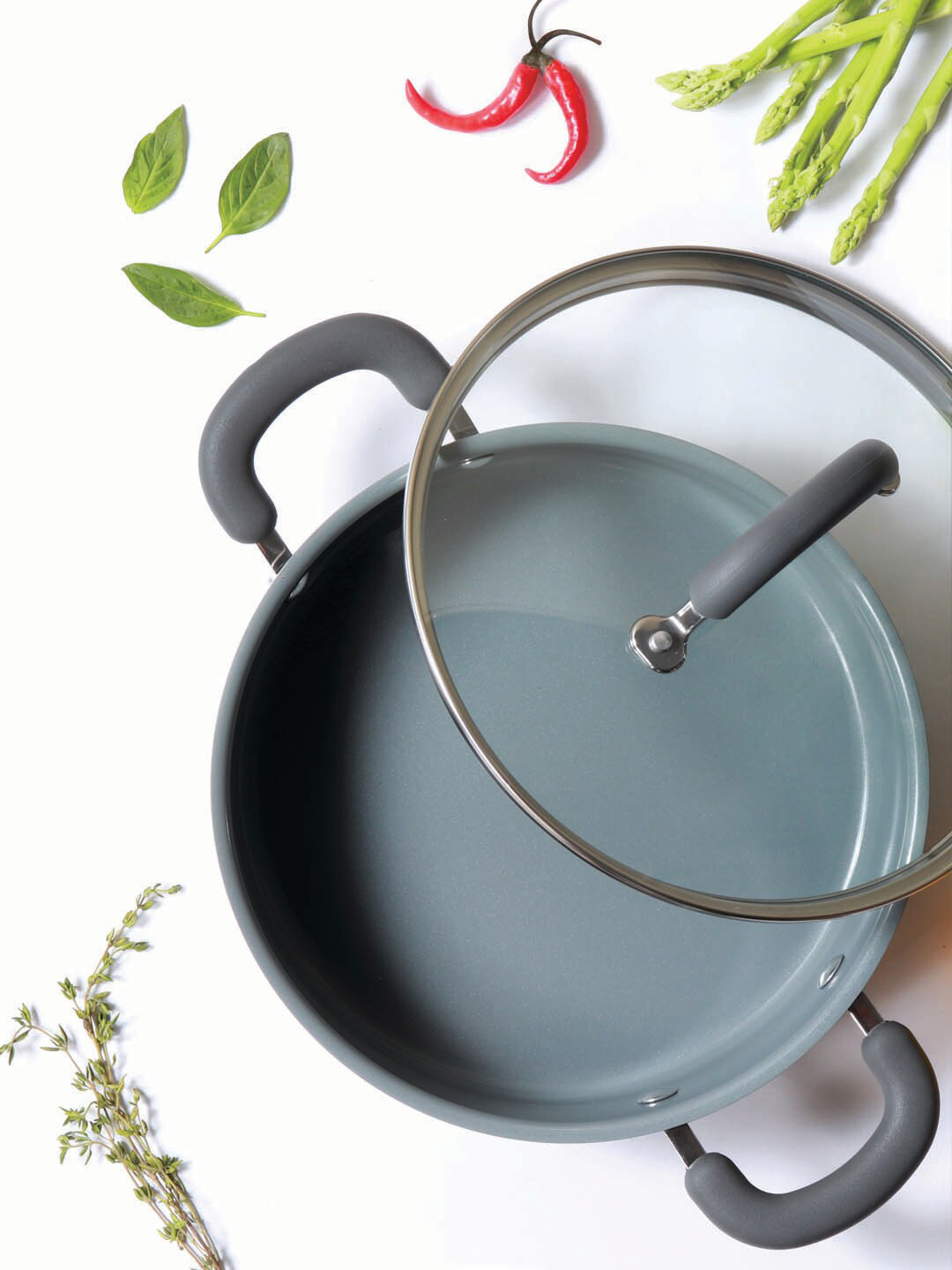 

MEYER Silver-Toned Kitchen Hacks Stainless Steel 3 Piece Open Kadhai Set