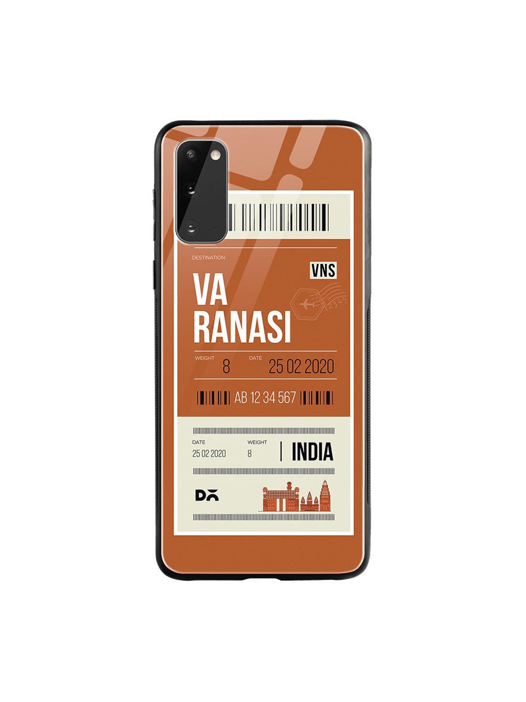

DailyObjects Rust-Coloured & White Varanasi City Tag Samsung Galaxy S20 Shock Absorbent Glass Case