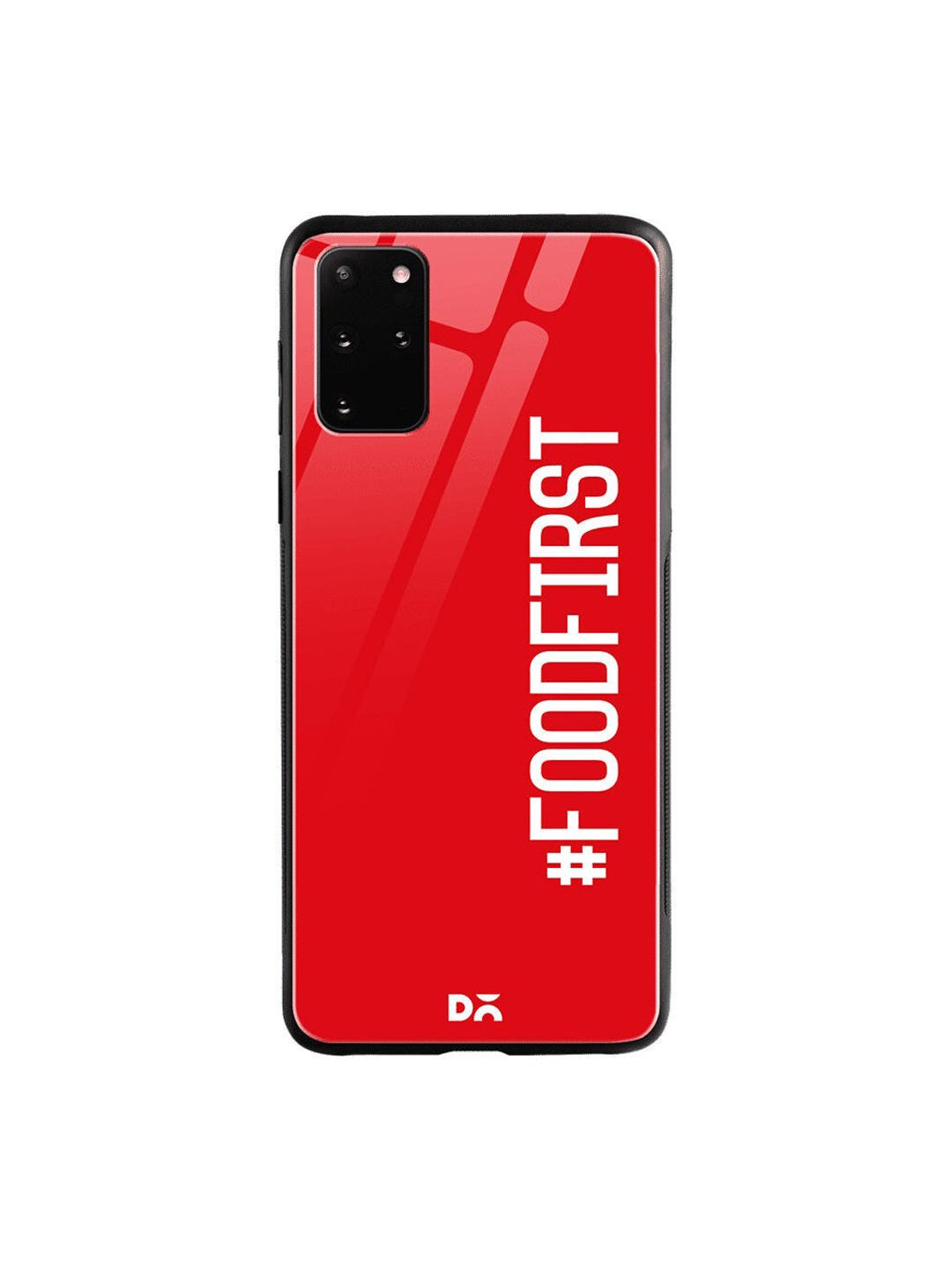 

DailyObjects Red & White Food First Samsung Galaxy S20 Plus Shock Absorbent Glass Case