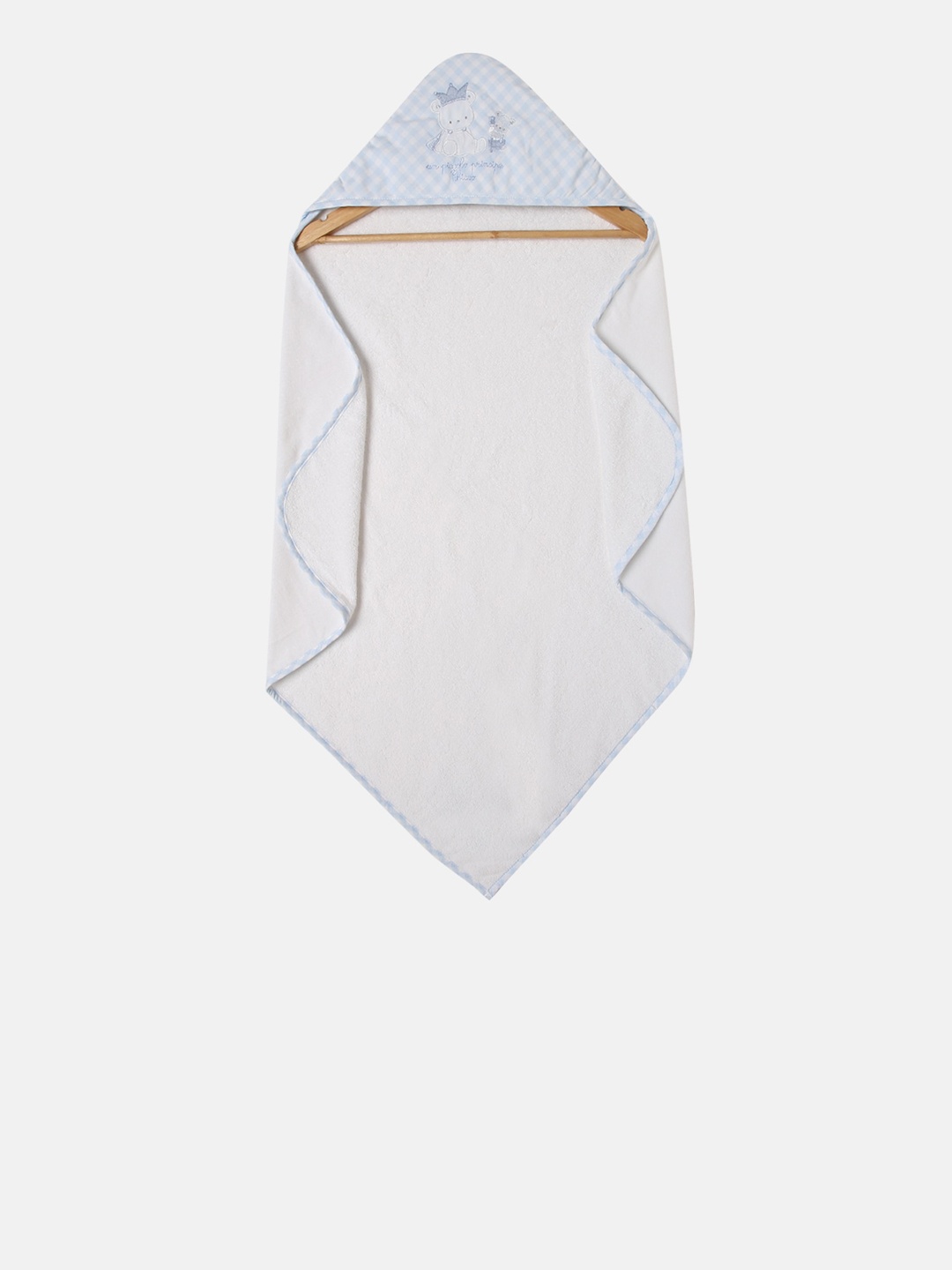 

Chicco Infants White & Blue 380 GSM Checked Baby Bath Towel