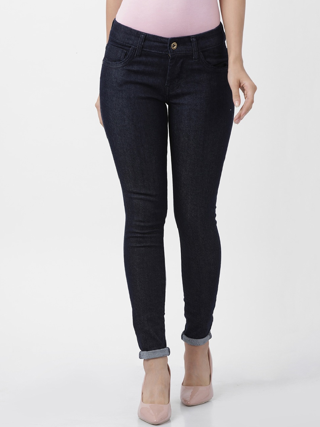 

Llak Jeans Women Navy Blue Skinny Fit Mid-Rise Clean Look Stretchable Jeans