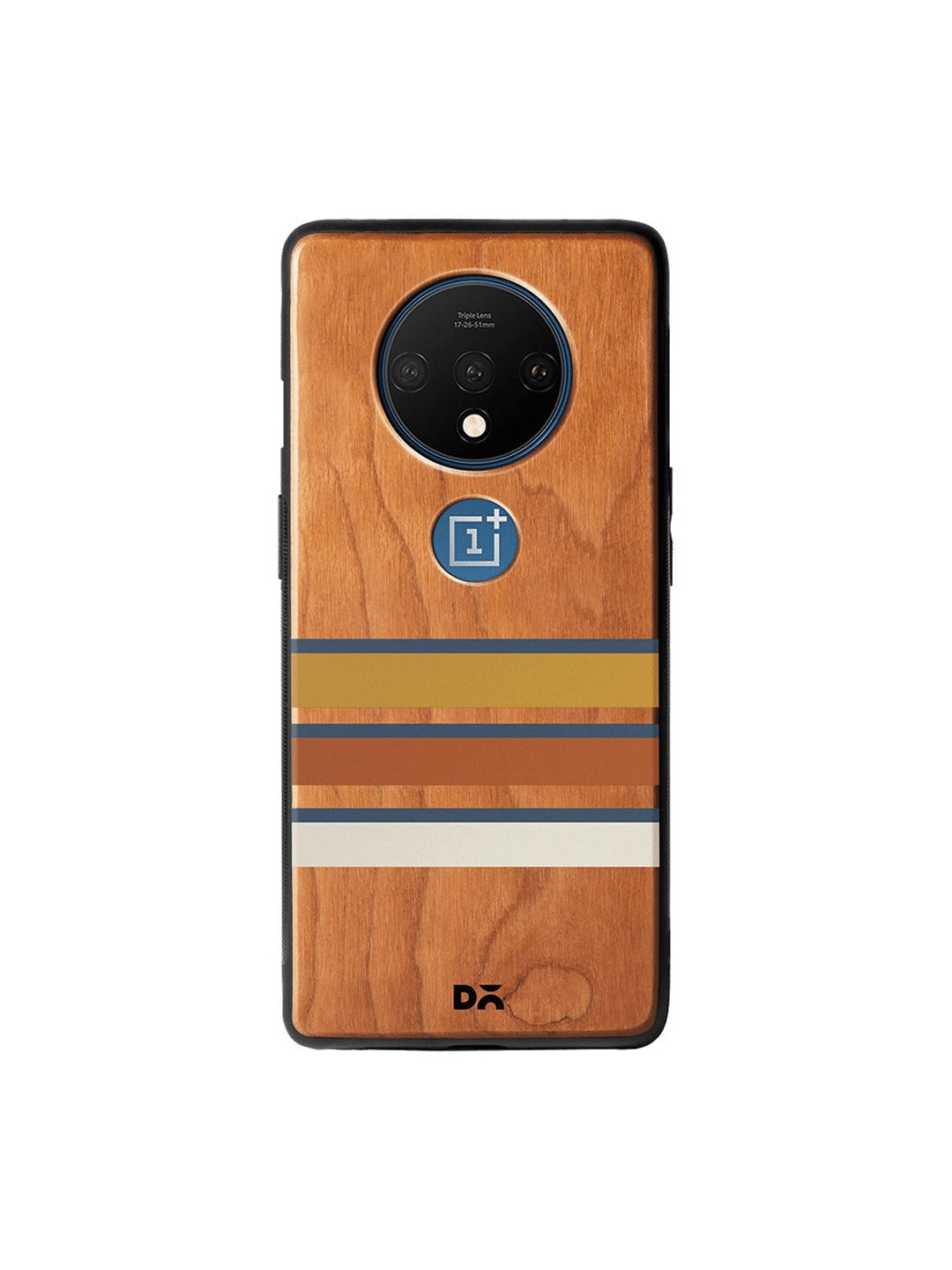 

DailyObjects Brown & White Horizontal Lines Wooden OnePlus 7T Case, Multi