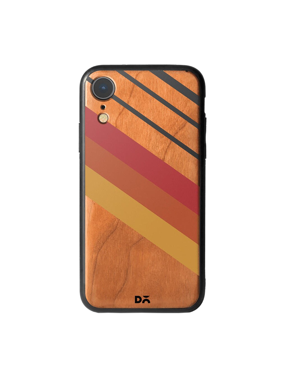 

DailyObjects Brown & Mustard Yellow Diagonal Flame Wooden iPhone XR Case