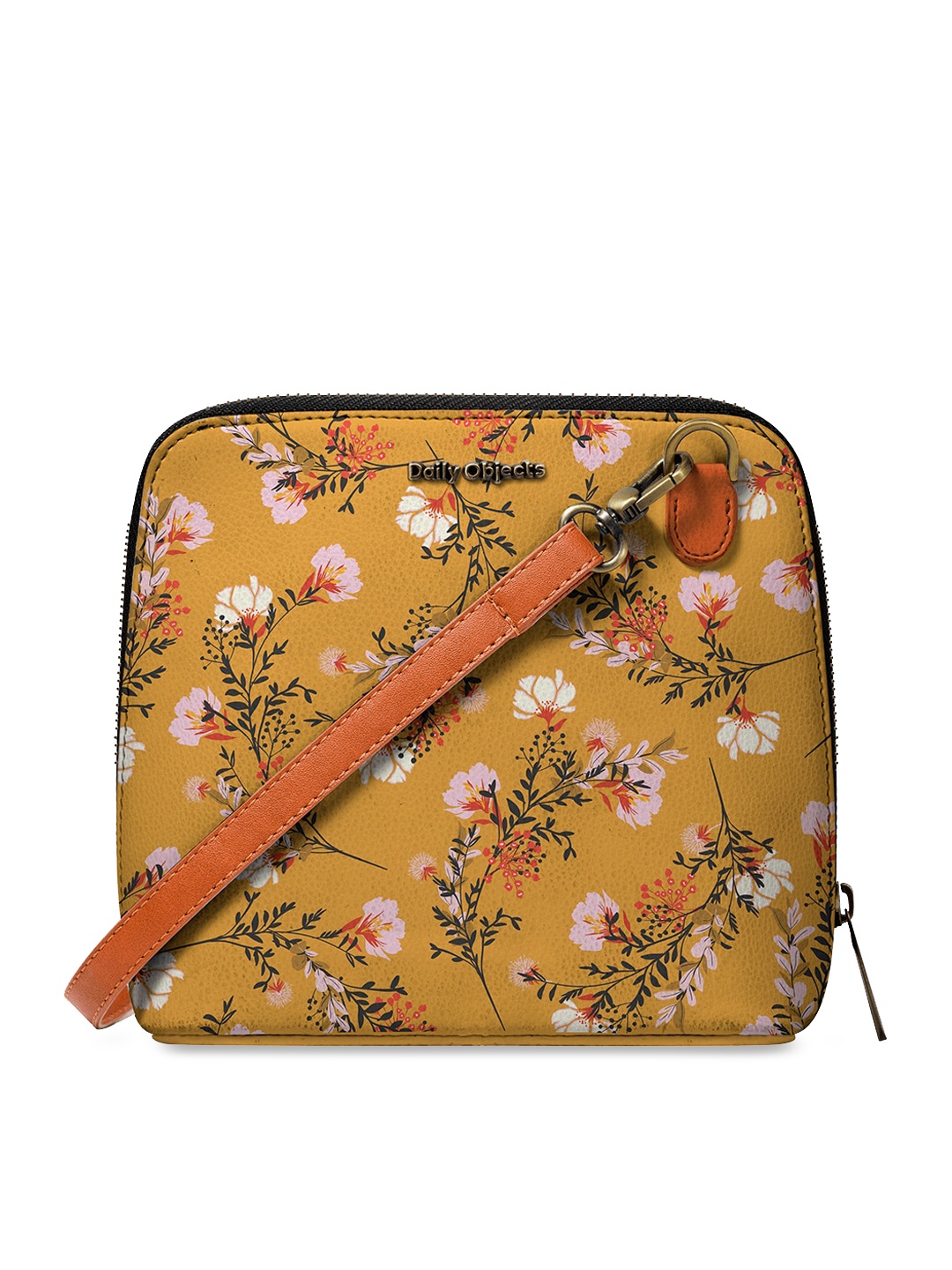

DailyObjects Women Yellow & White Printed Sling Bag