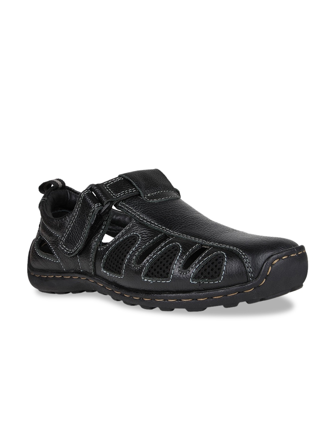 

Regal Men Black Shoe-Style Leather Sandals