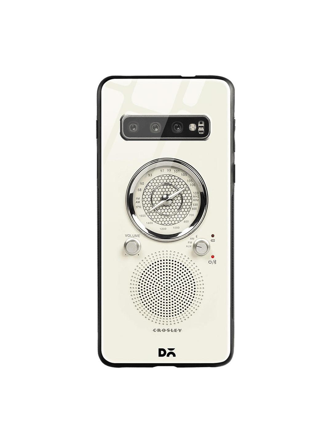 

DailyObjects White & Grey Crosly White Radio Samsung Galaxy S10 Plus Shock Absorbent Glass Case