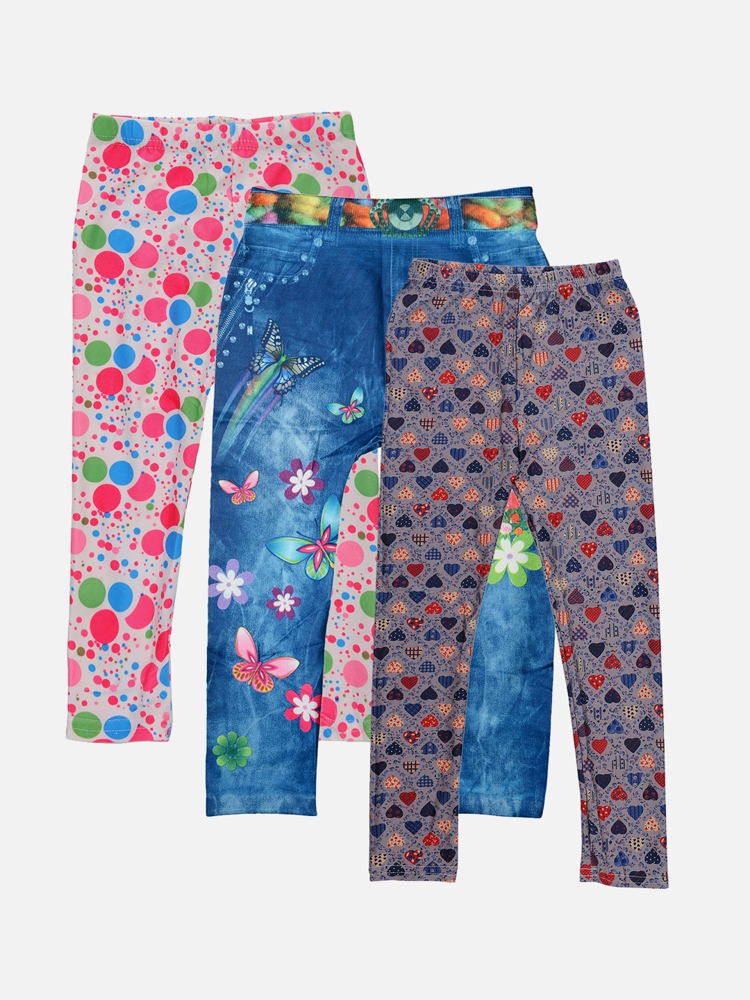 

TINY HUG Girls Patterned Pack Of 3 Assorted Tights