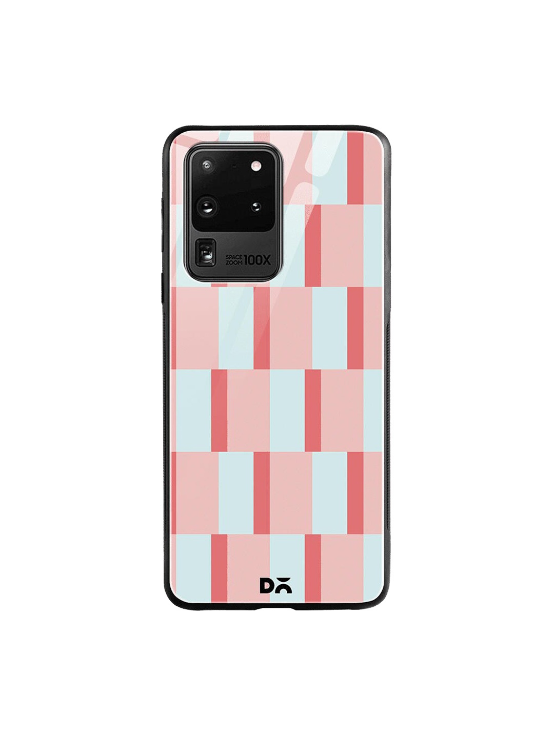 DailyObjects Pink Dual Blush Checks Samsung Galaxy S20 Ultra Shock Absorbent Glass Case