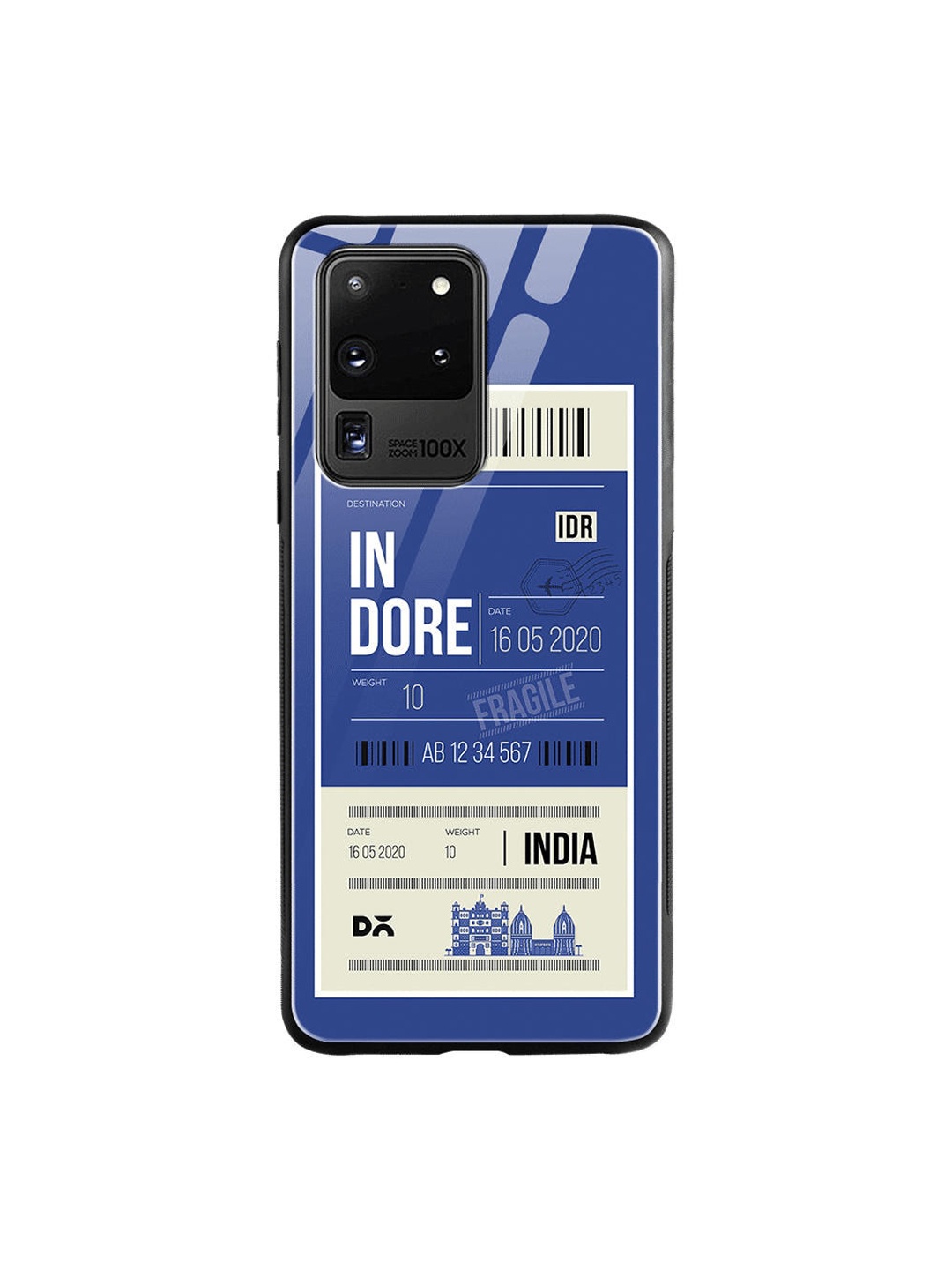 

DailyObjects Blue & White Indore City Tag Samsung Galaxy S20 Ultra Shock Absorbent Glass Case